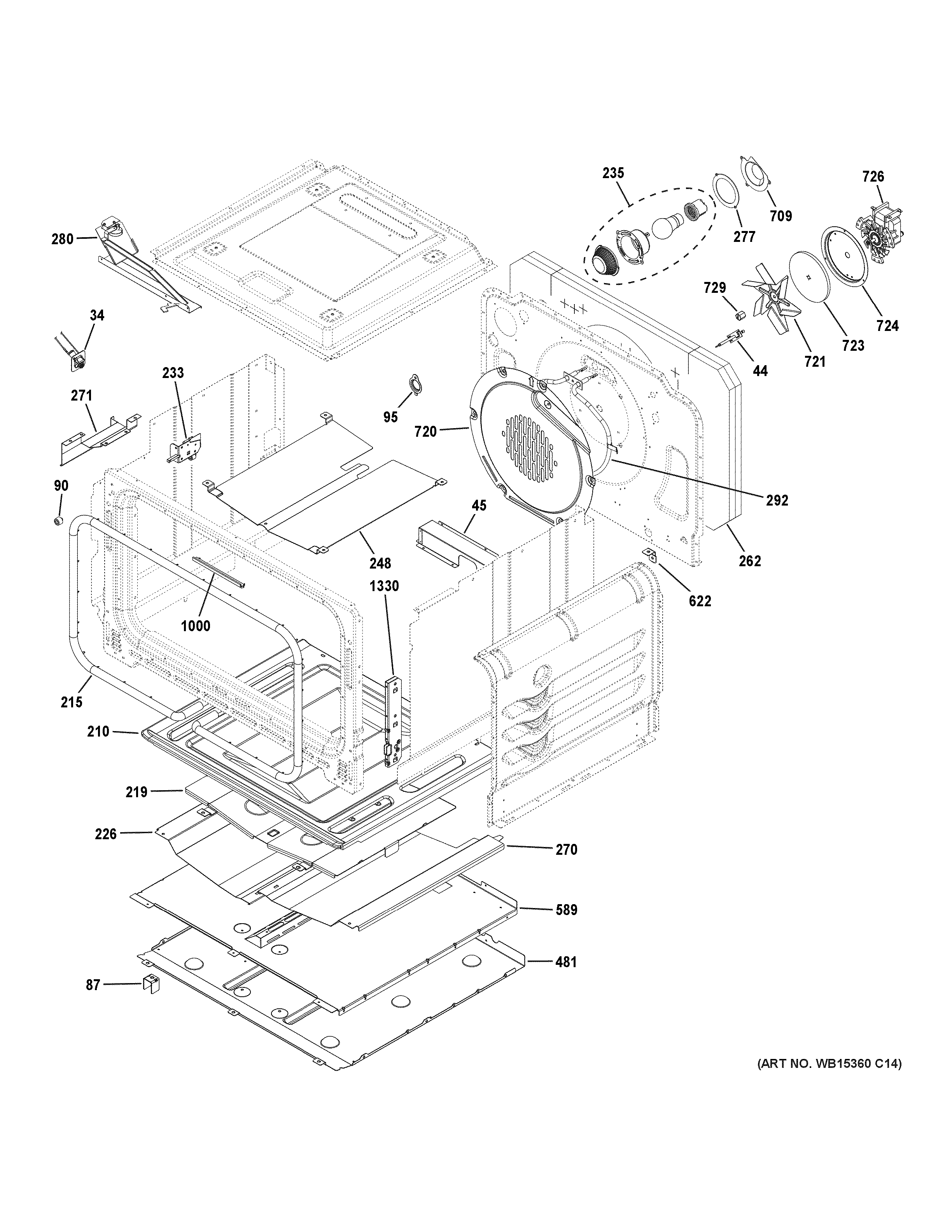 GE CGS750P4M3W2 lower oven diagram