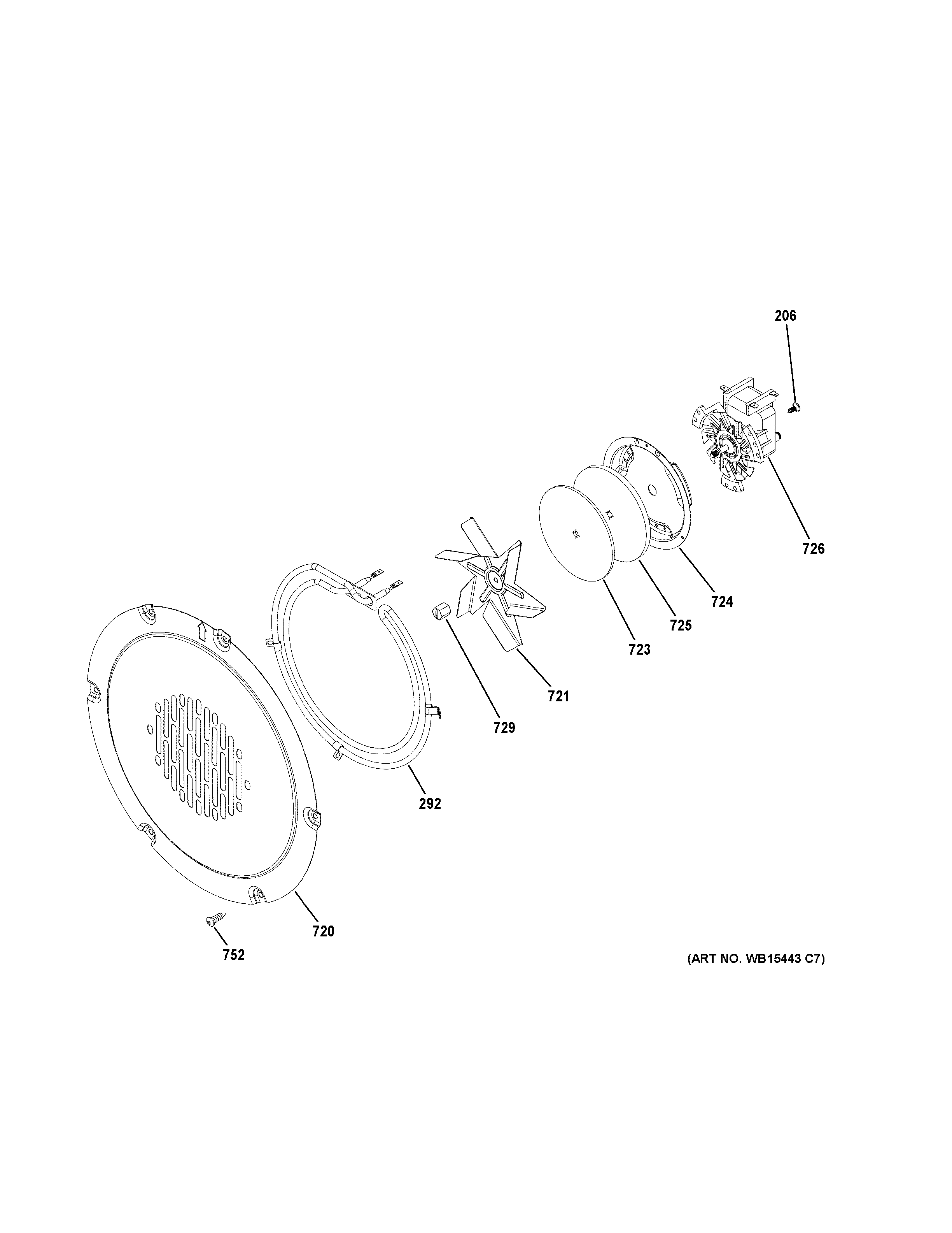 GE C2S900P2M2S1 convection fan diagram