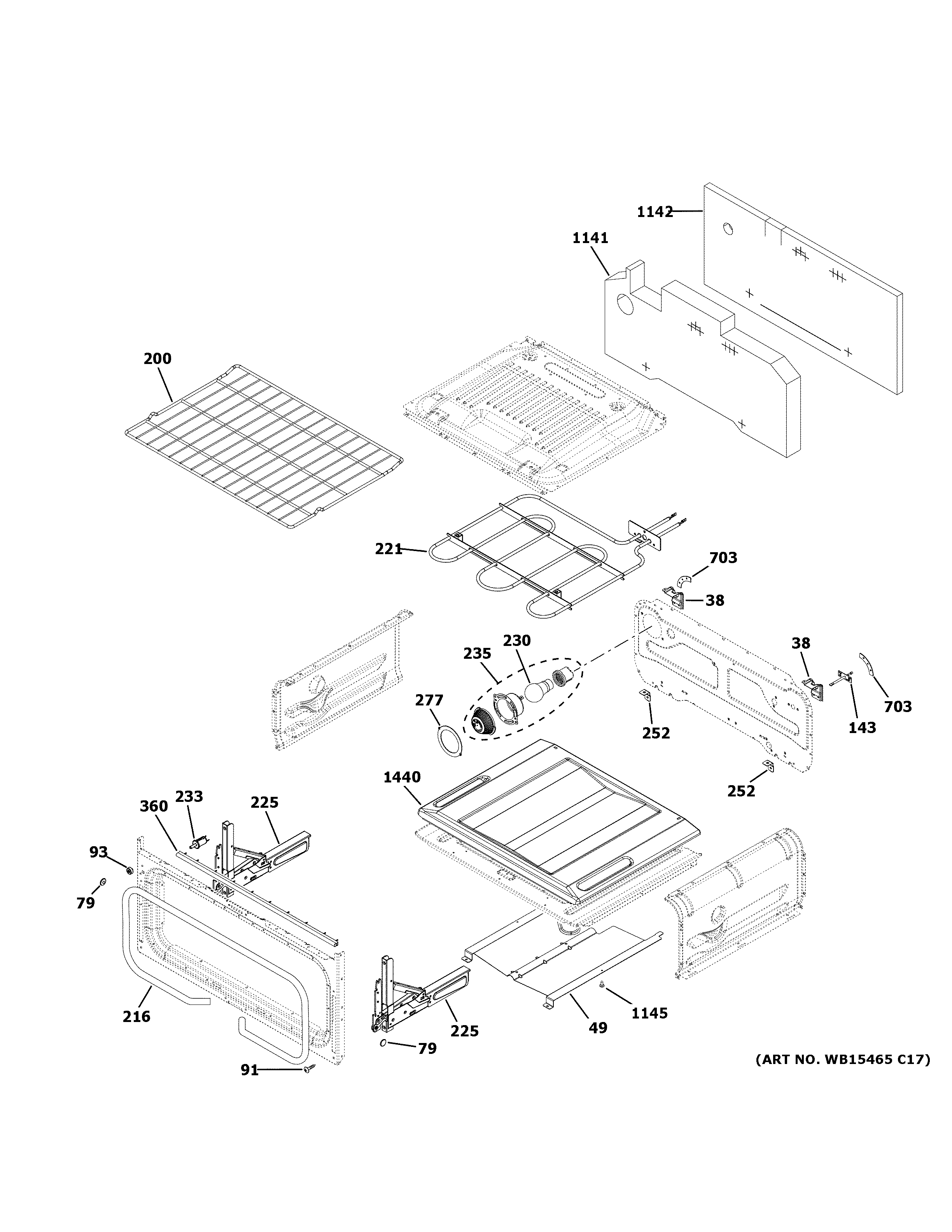 GE JGBS86EP1ES upper oven diagram