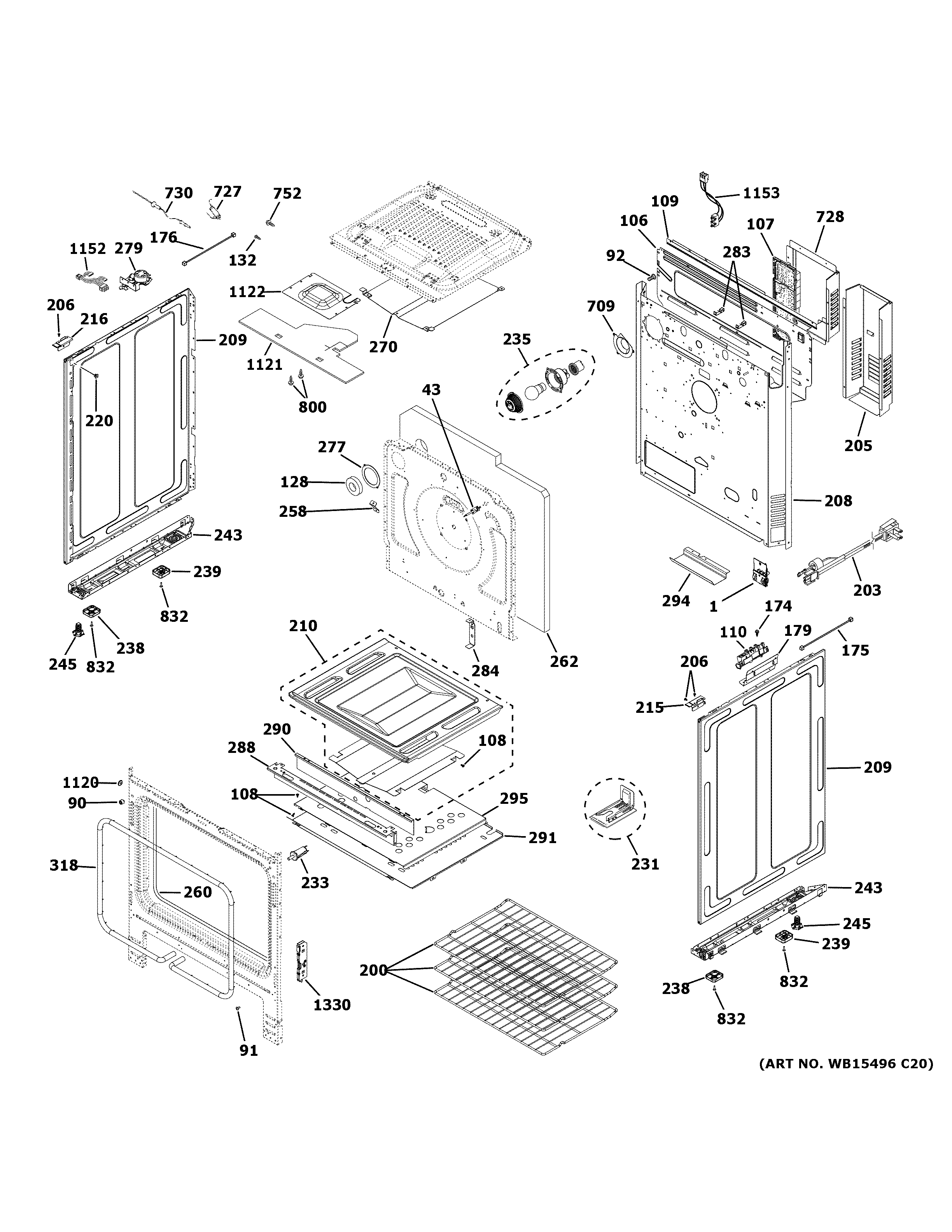 GE PGS930YP3FS body parts diagram