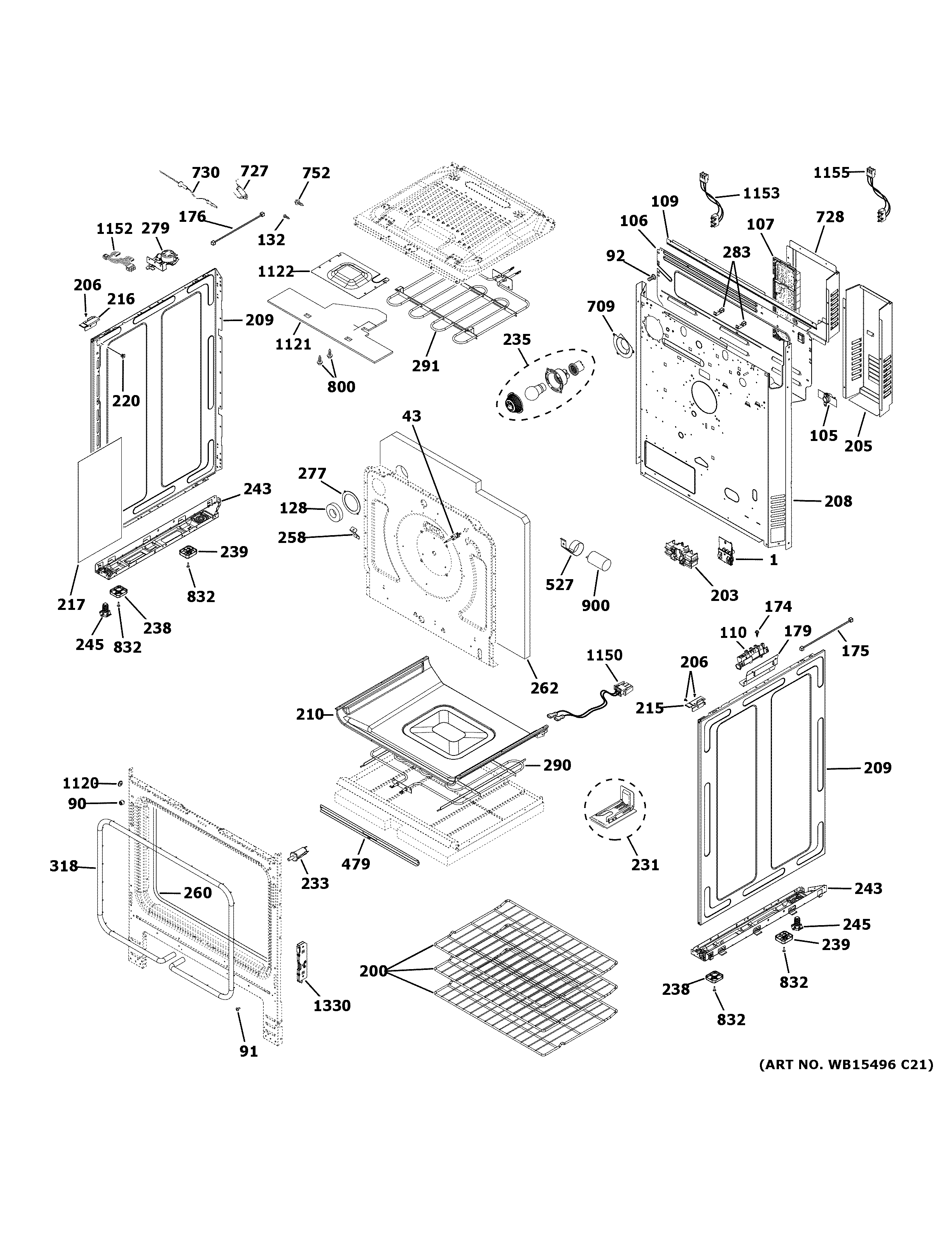 GE P2S930YP3FS body parts diagram