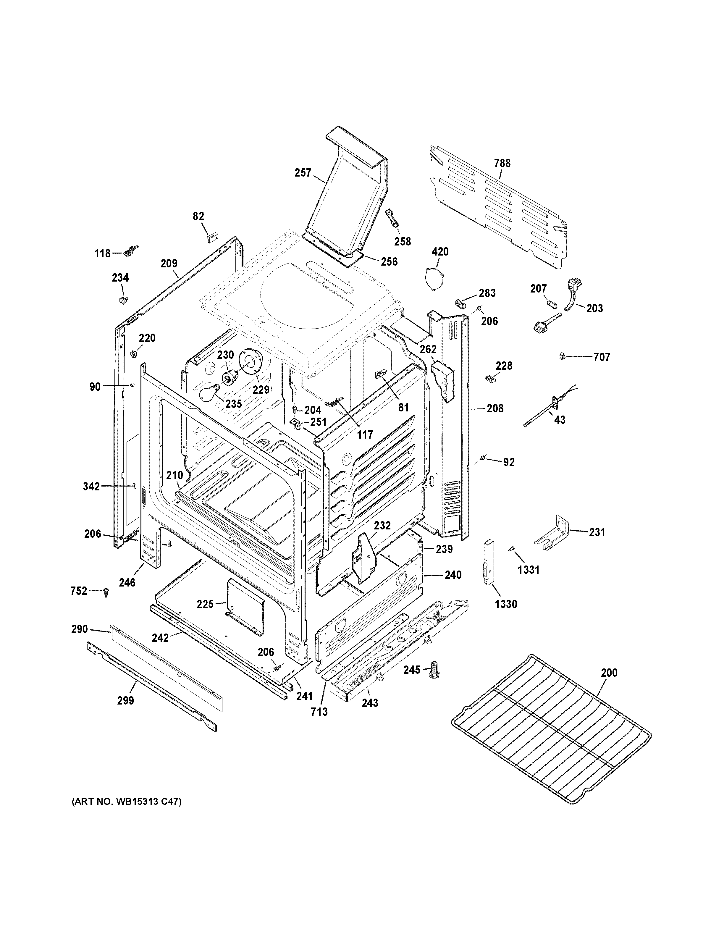 GE JGBS60DEK7WW body parts diagram