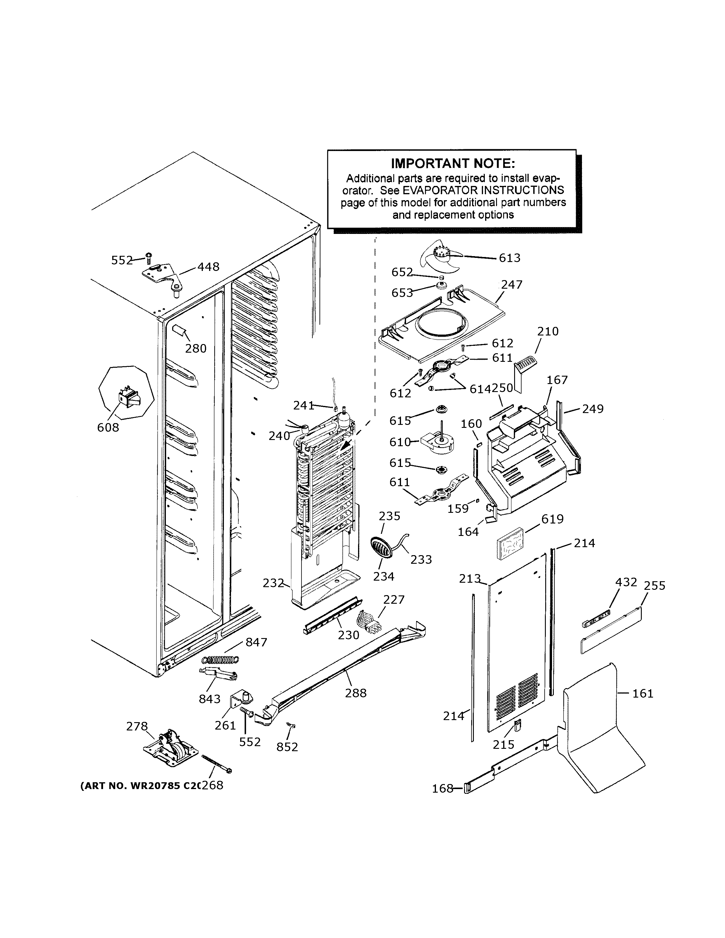 GE GSS25IYNRHFS freezer section diagram