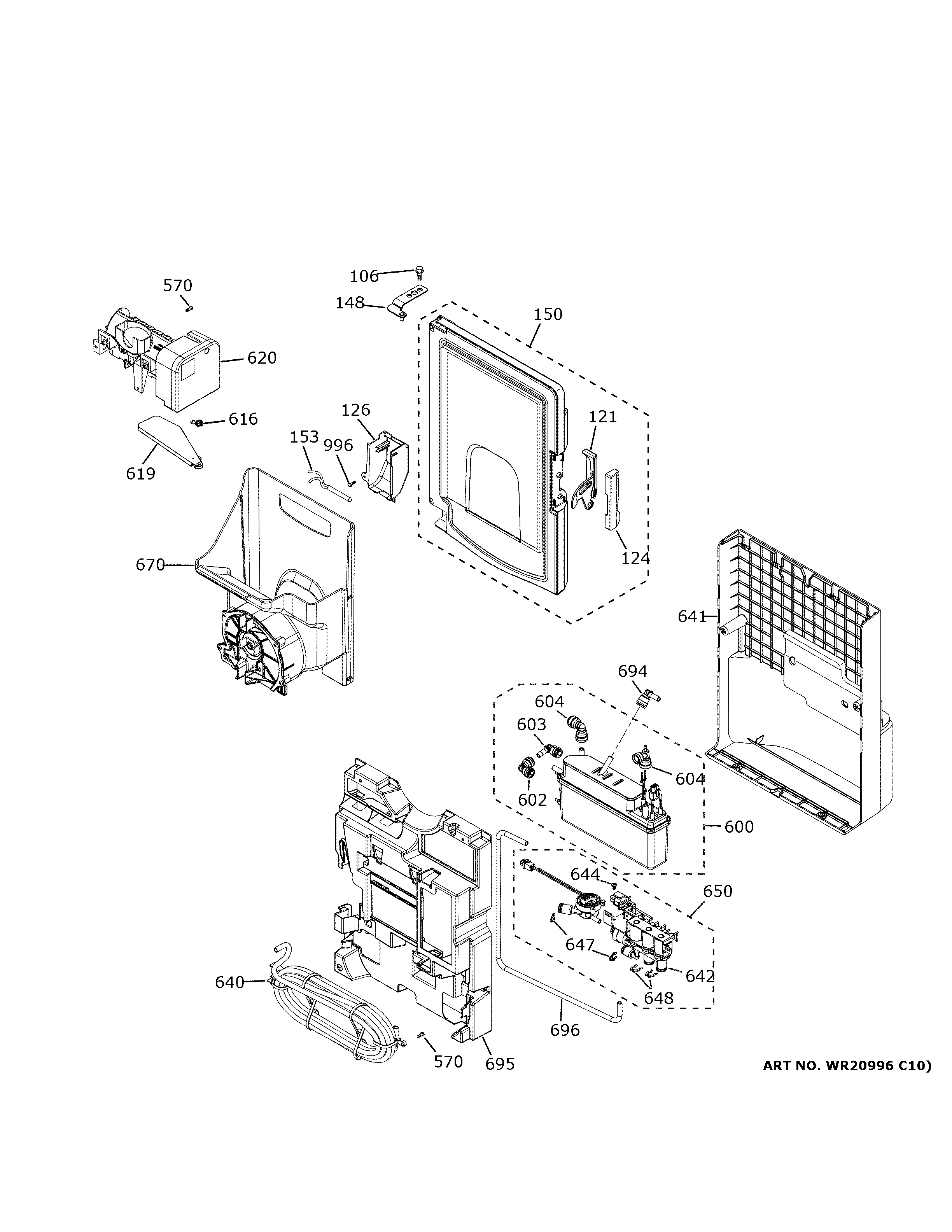 GE CFE28TP2MKS1 ice maker & dispenser diagram
