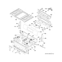 GE JGB735EP1ES control panel & cooktop diagram