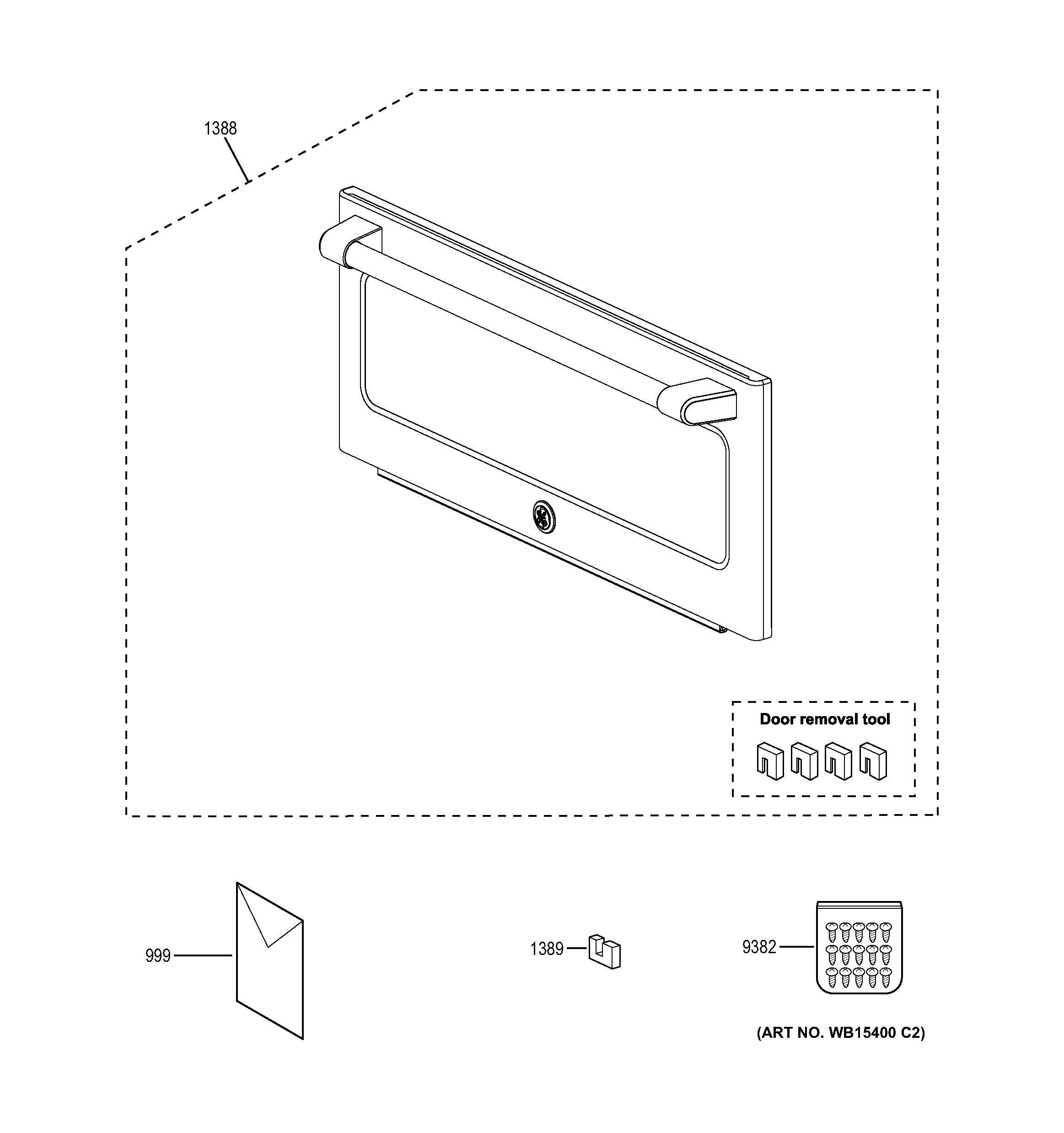 GE CT9800SH2SS microwave door diagram