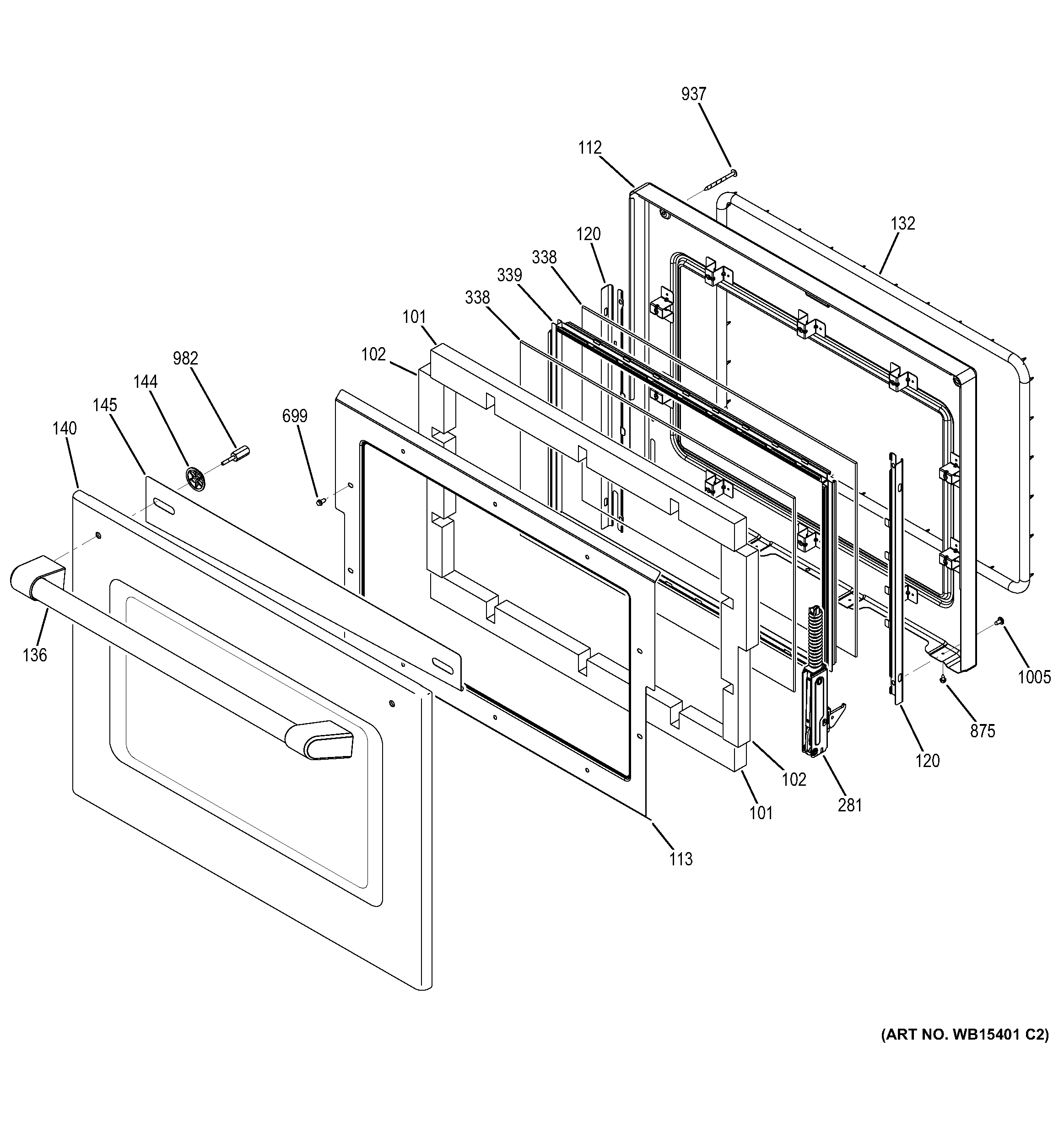 GE CT9800SH2SS door diagram