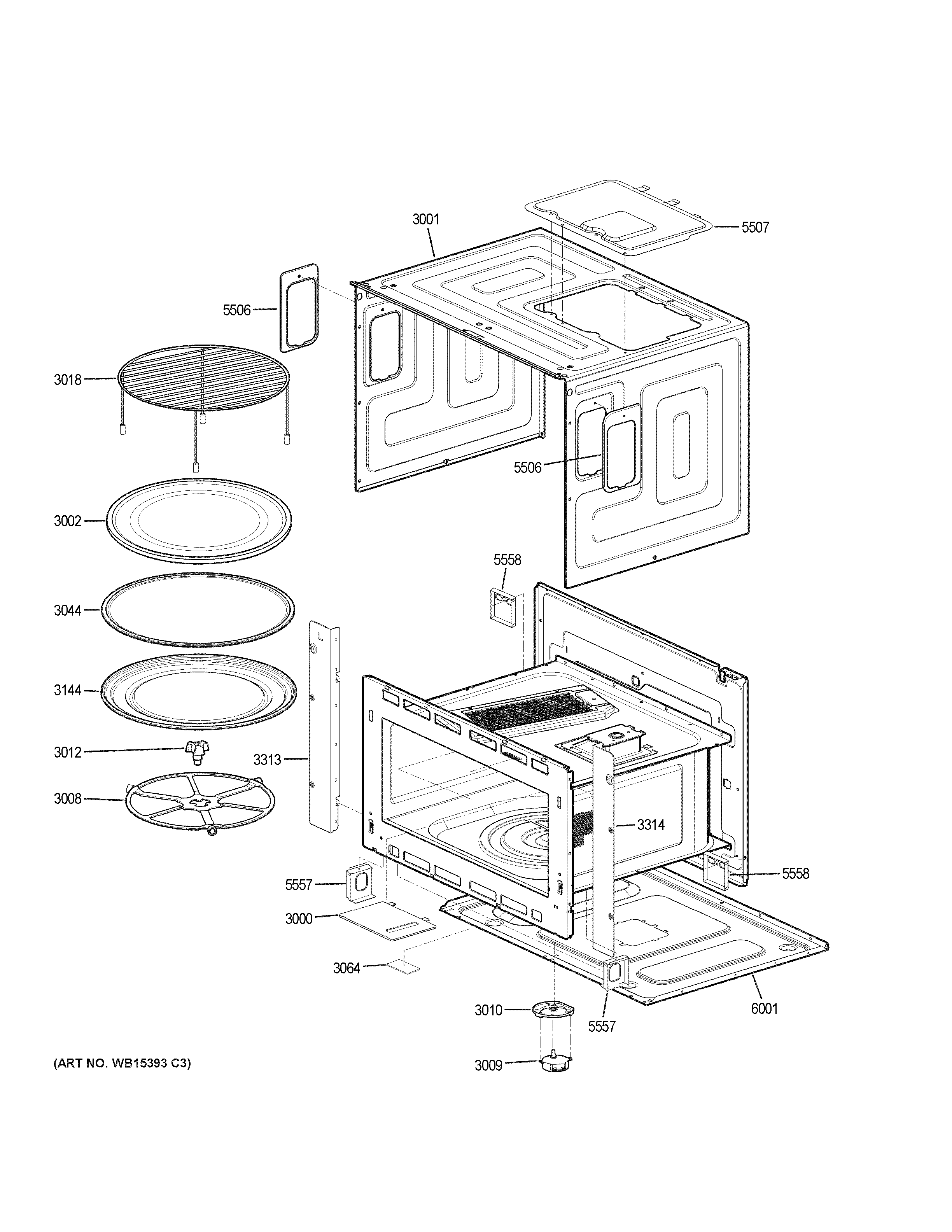 GE CTC912P2N1S1 oven cavity parts diagram