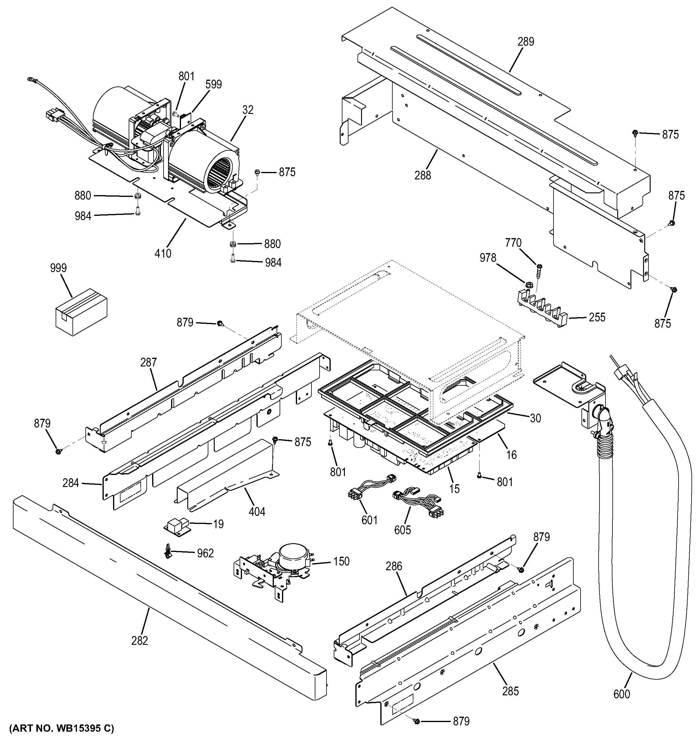 GE PT9800SH2SS center spacer diagram