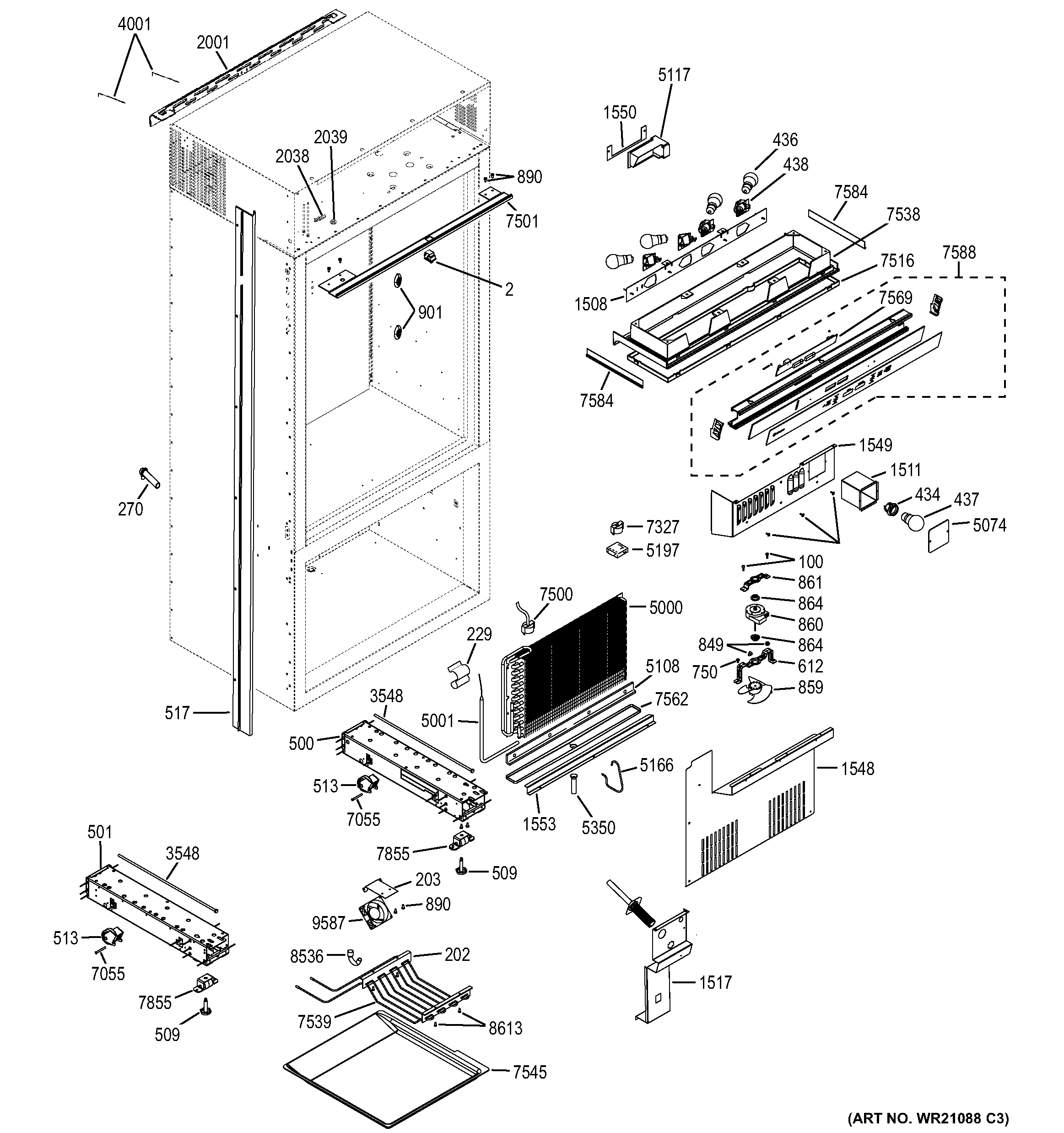 GE ZICS360NHARH controls & components diagram