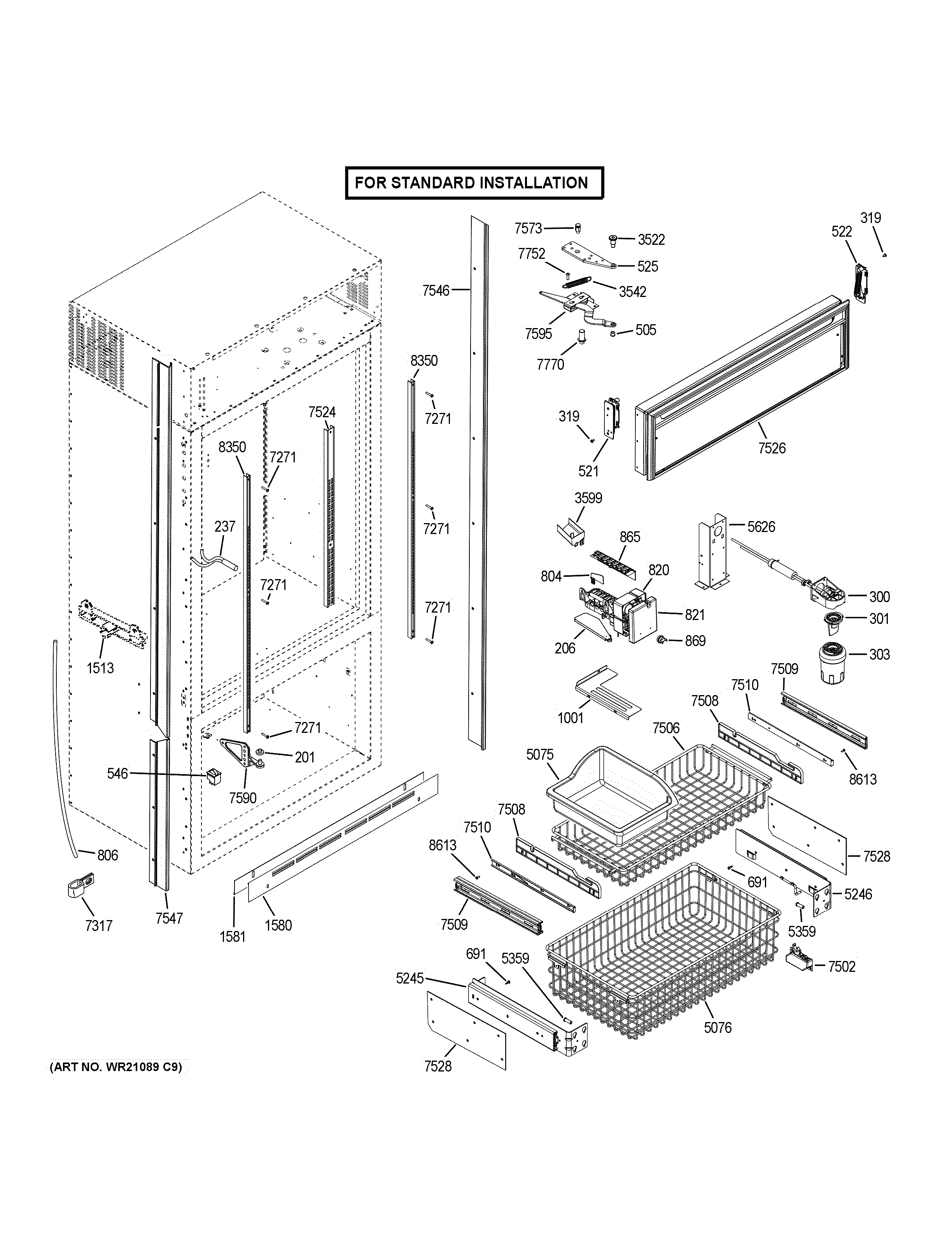 GE ZIC360NHCRH cabinet - standard diagram