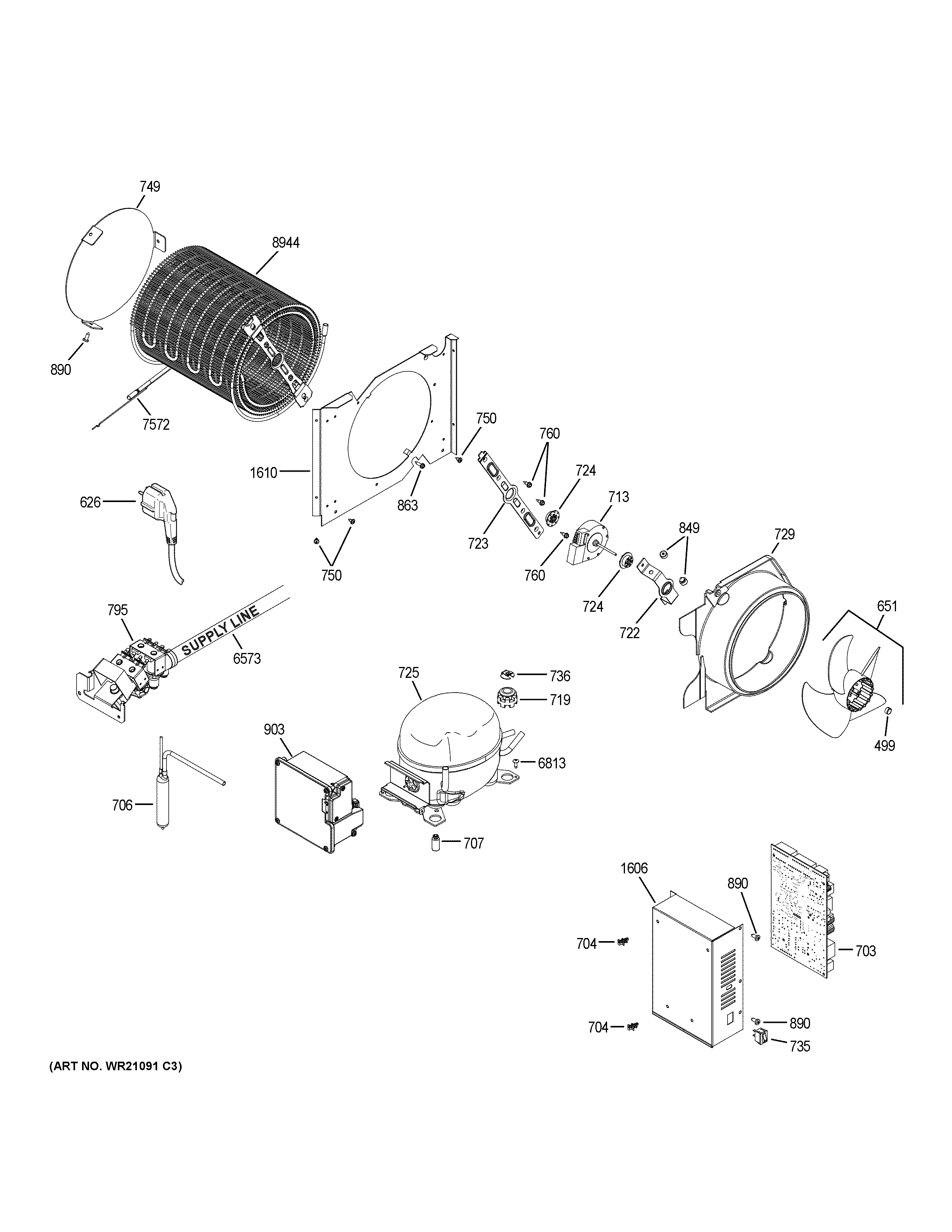 GE ZICP360NHBRH machine compartment diagram