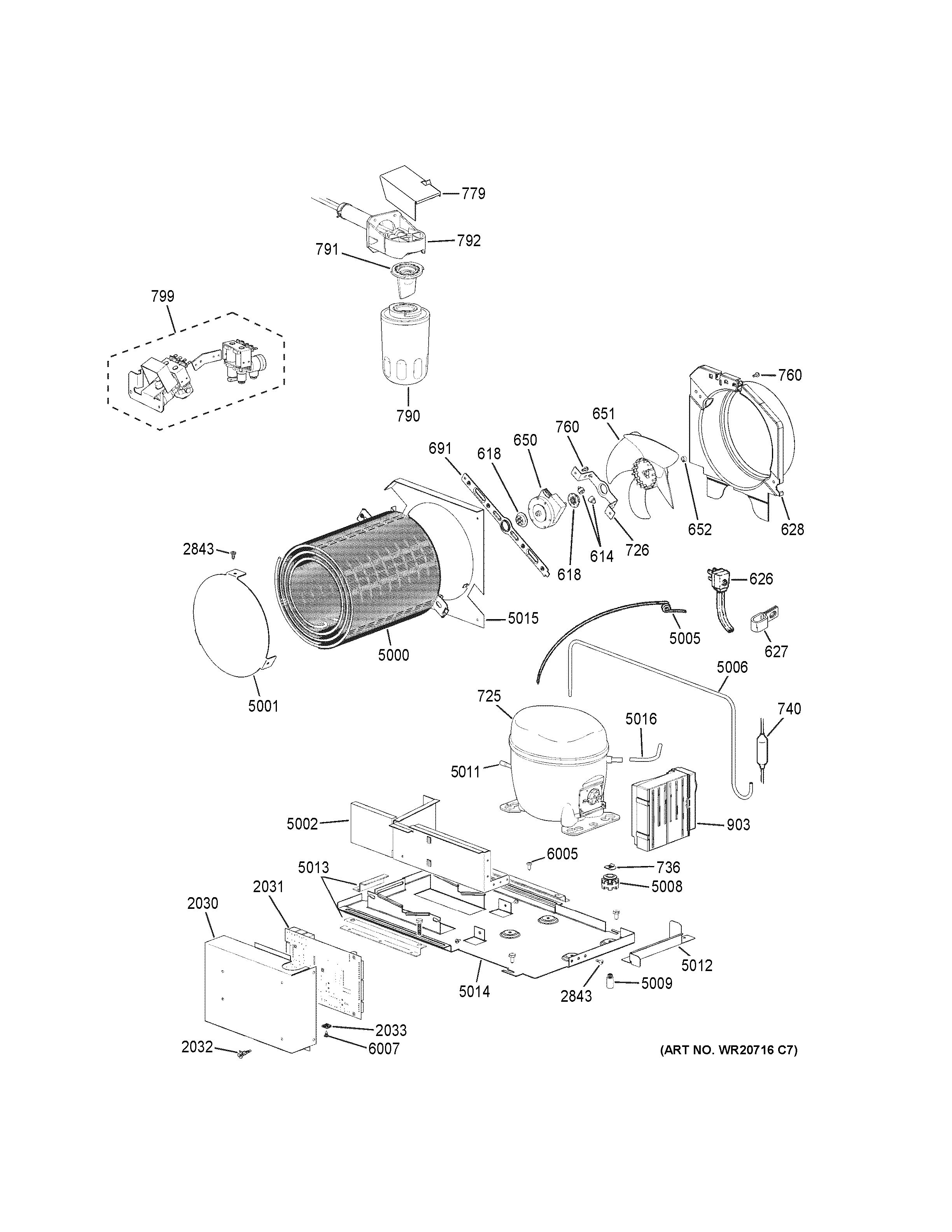 GE ZIF360NHCLH machine compartment diagram