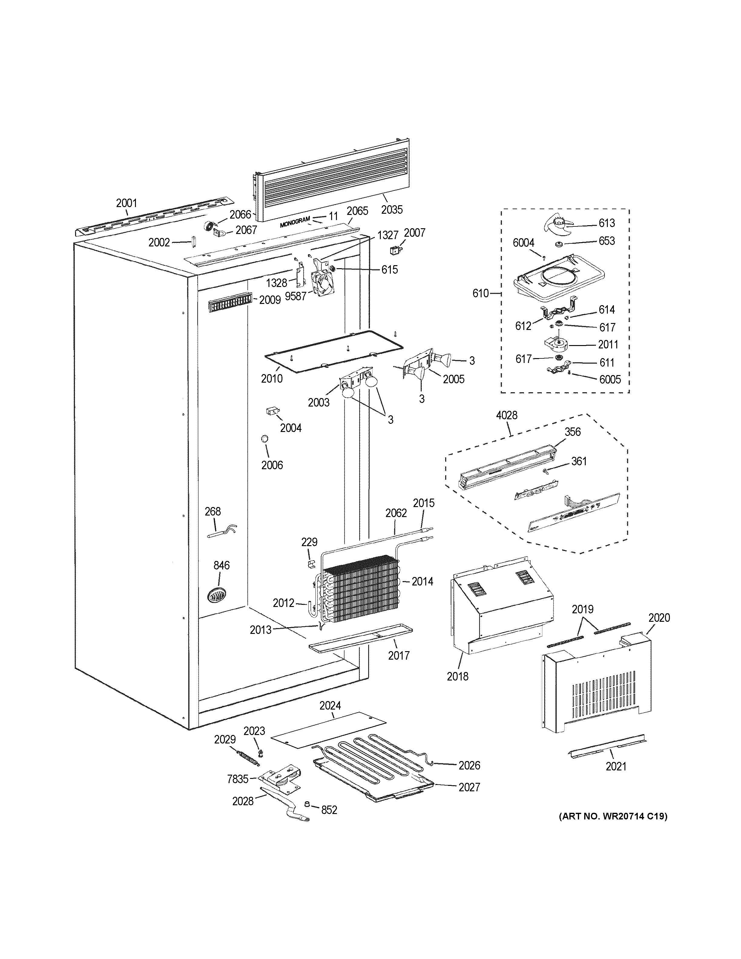 GE ZIFP360NHBLH cabinet (1) diagram
