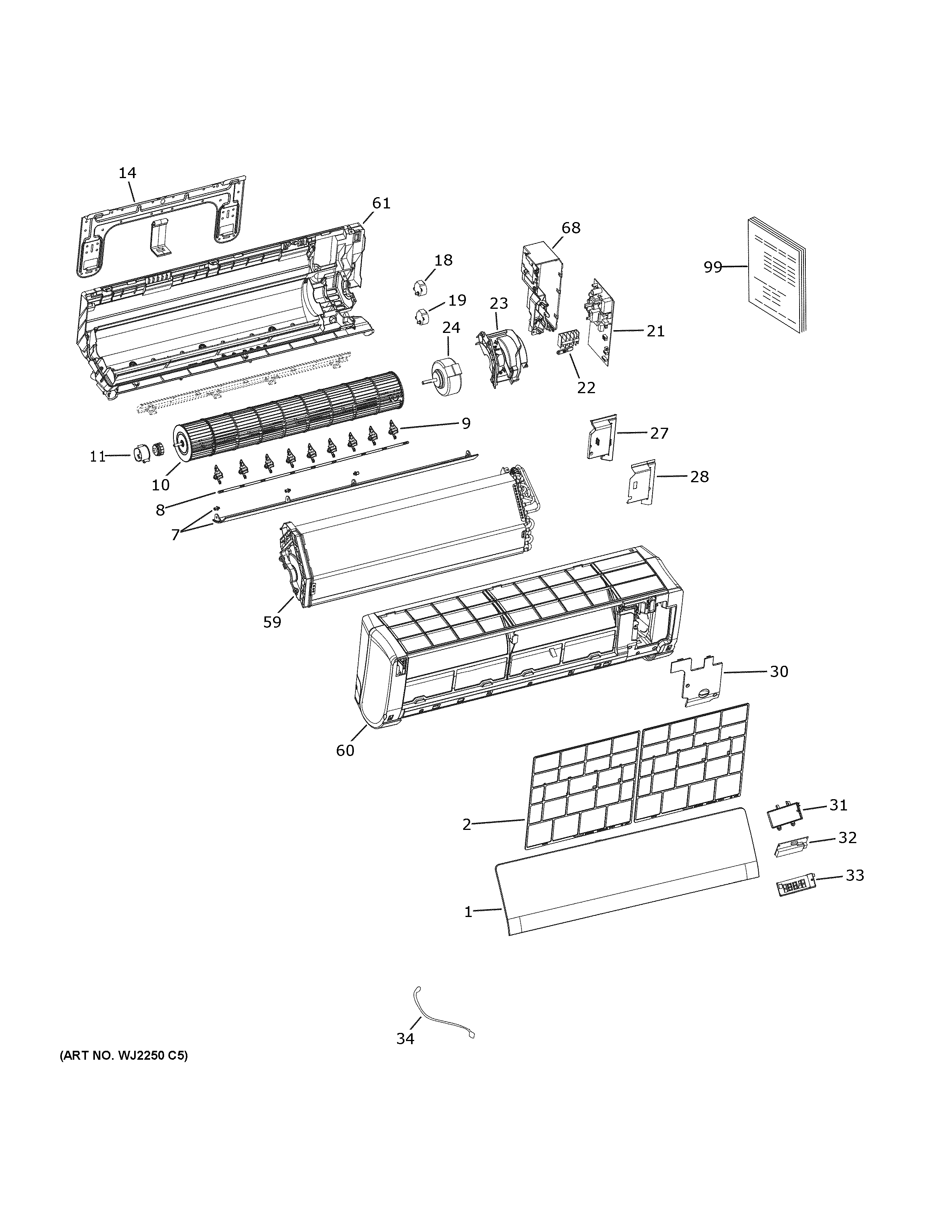 Haier AW09EH2VHA room air conditioner diagram