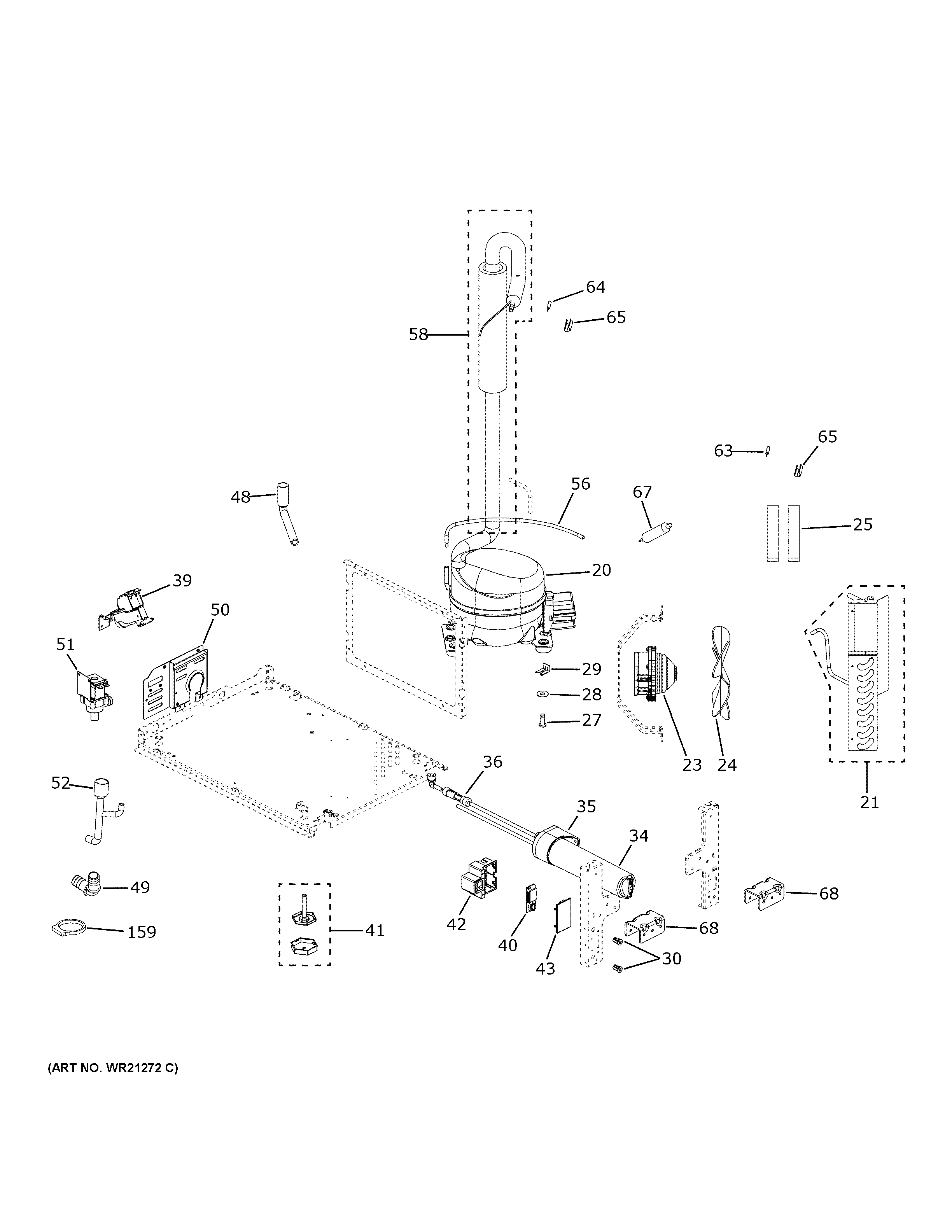 GE UNC15NPRBII machine compartment diagram