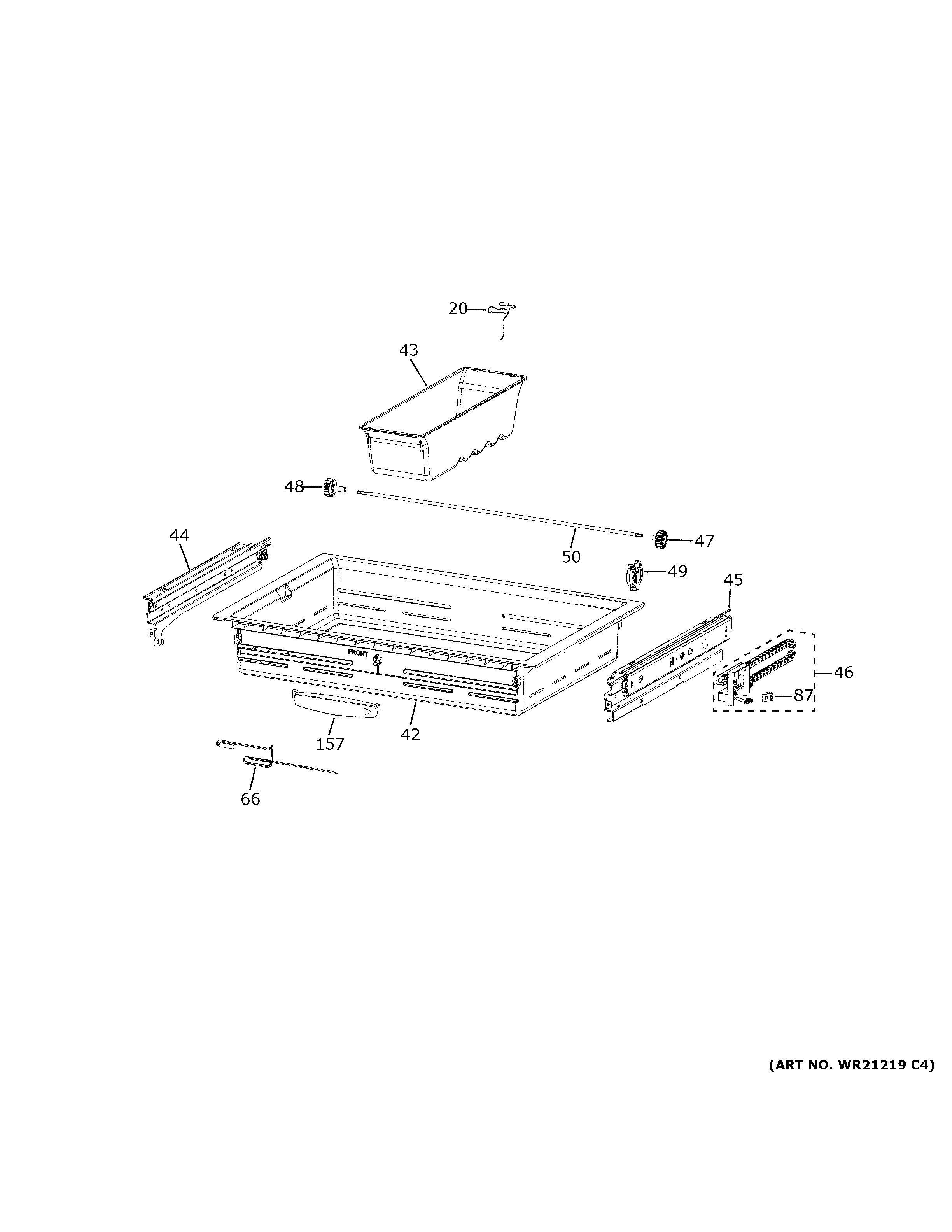GE PVD28BYNBFS convertible shelves diagram