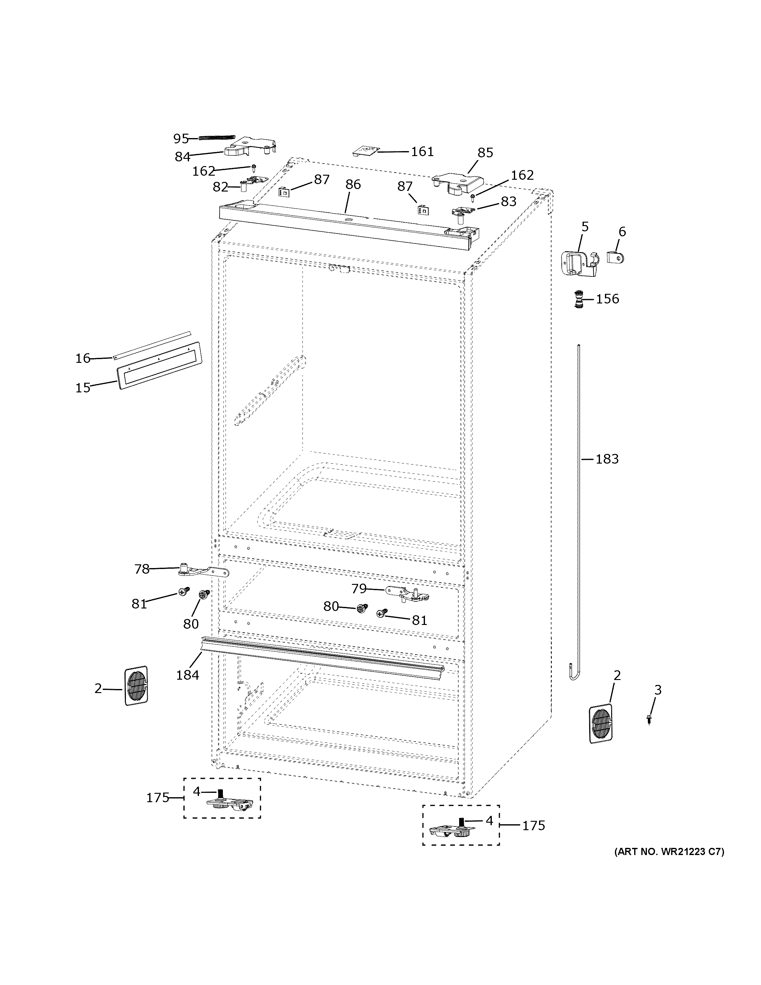 GE PVD28BYNBFS case parts diagram