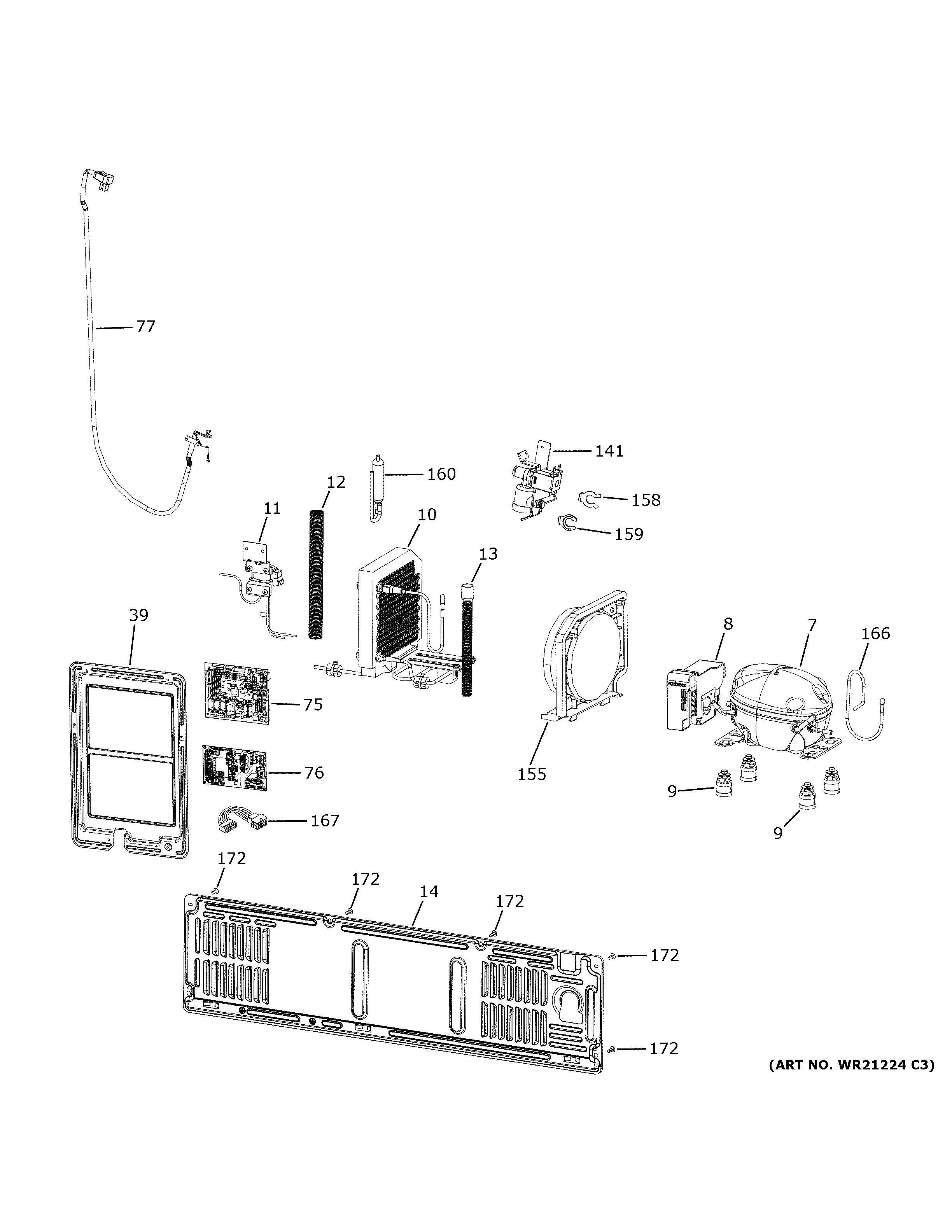 GE PVD28BYNBFS machine compartment diagram