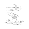 GE CVE28DM5NS5 refrigerator shelves diagram
