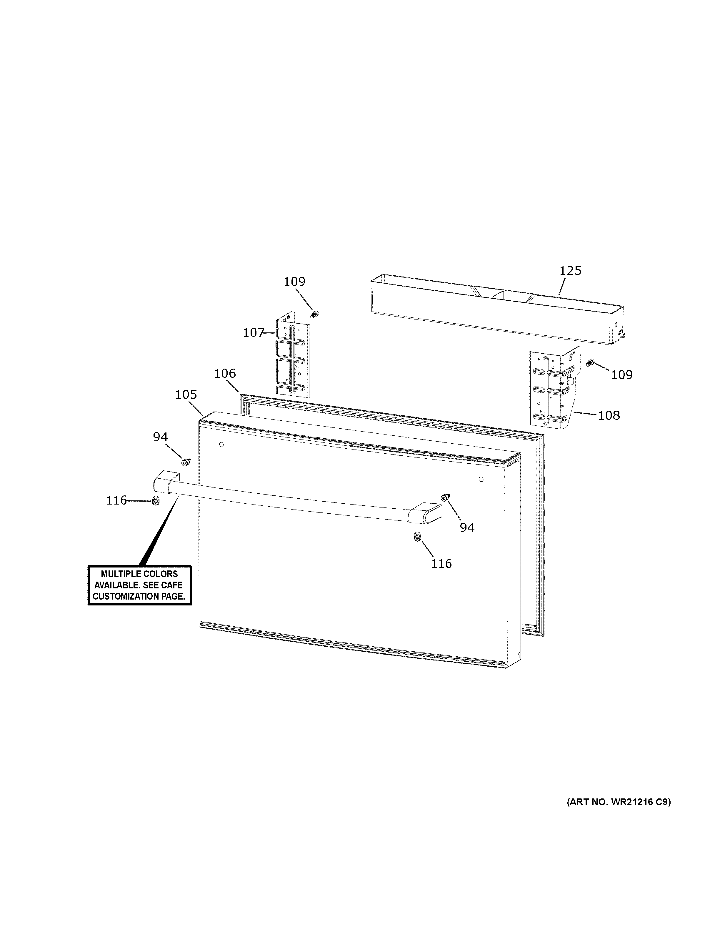 GE CVE28DP3ND1 freezer drawer diagram