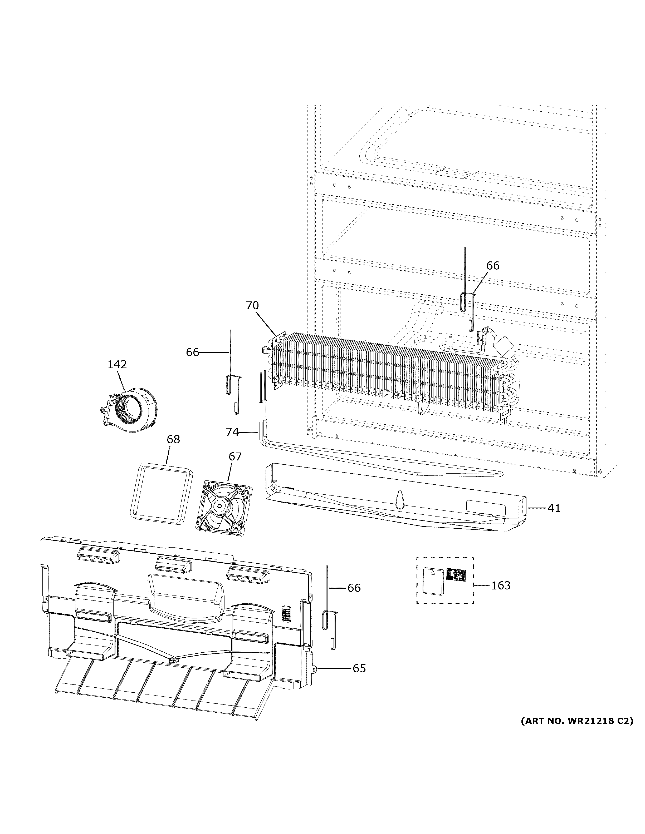 GE CVE28DP4NW2 freezer section diagram