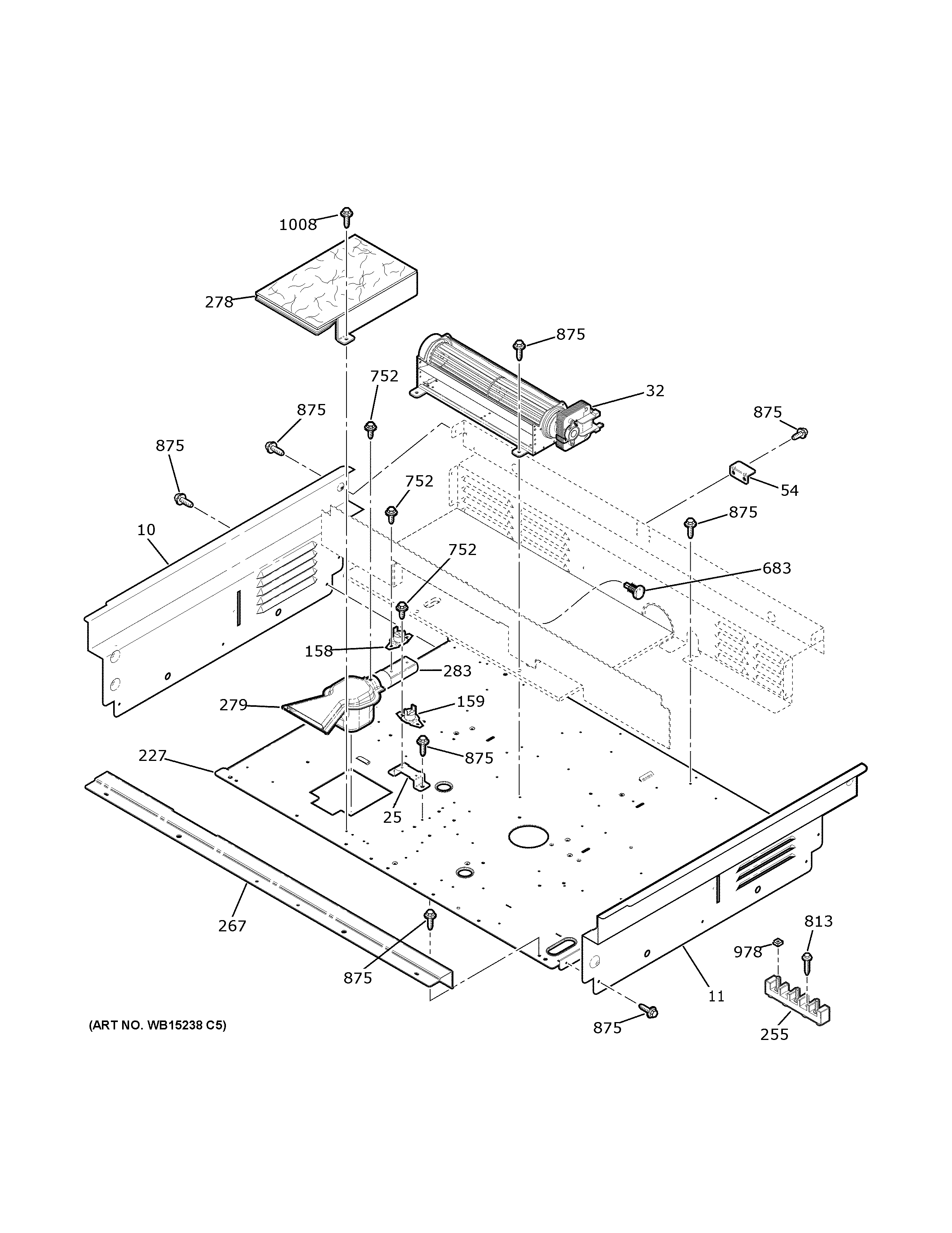 GE JD630ST1SS cooling fan diagram