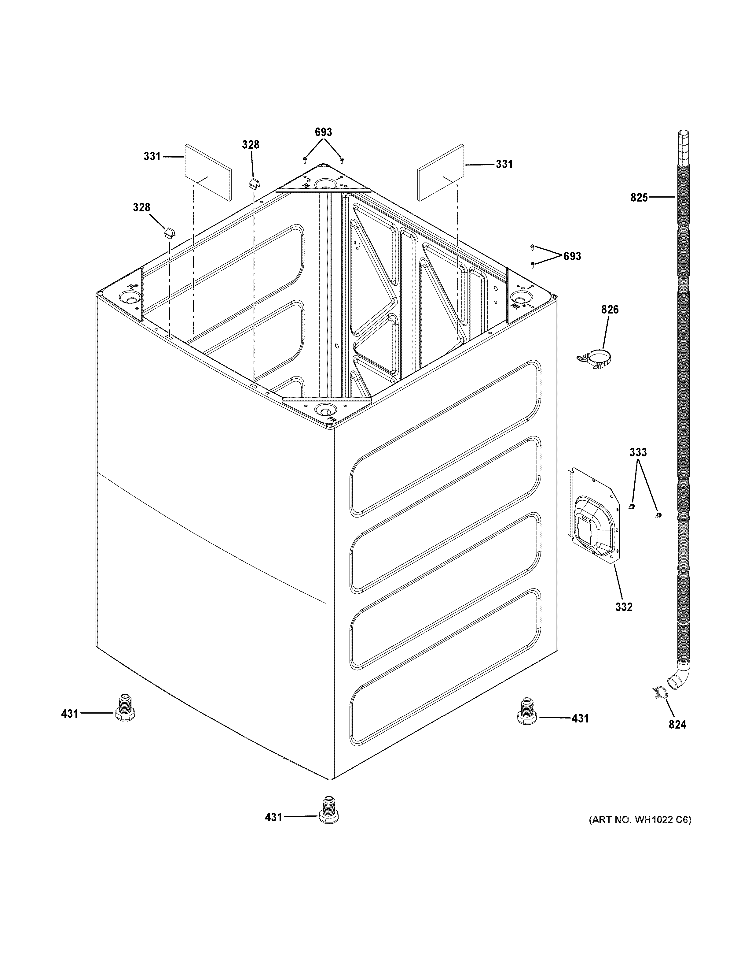 Hotpoint HTW240ASK5WS cabinet diagram