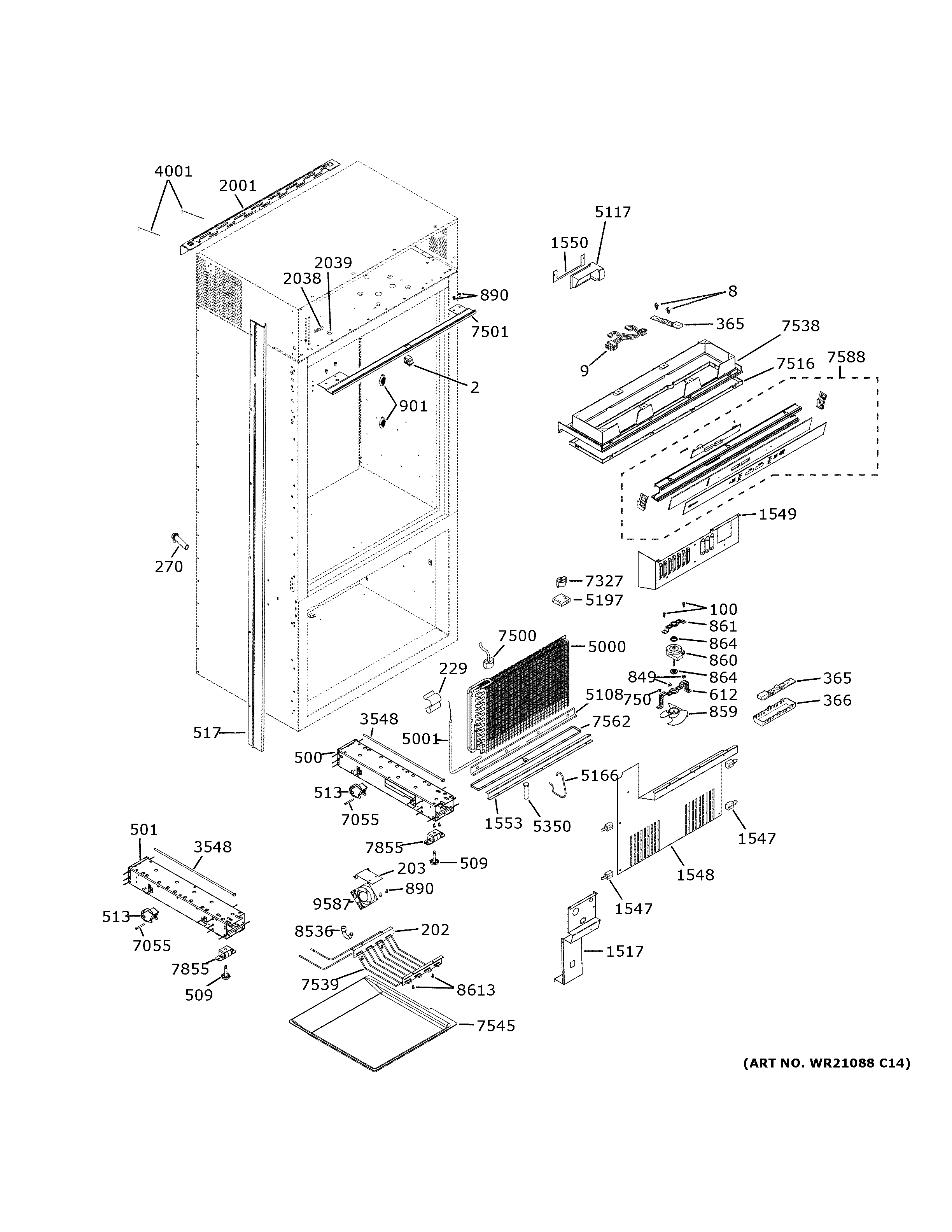 GE ZICS360NNBLH cabinet (1) diagram