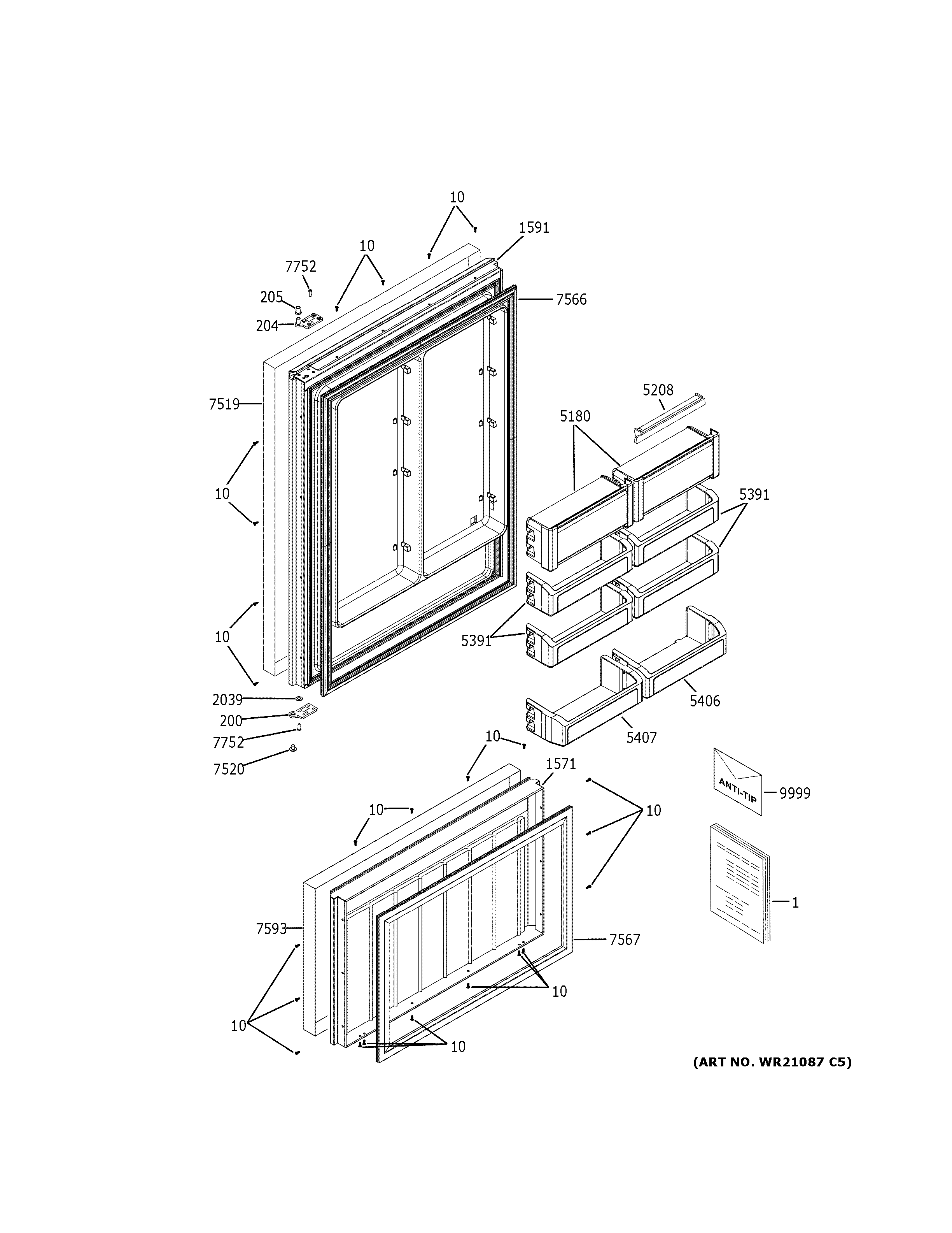 GE ZICS360NNBRH doors diagram