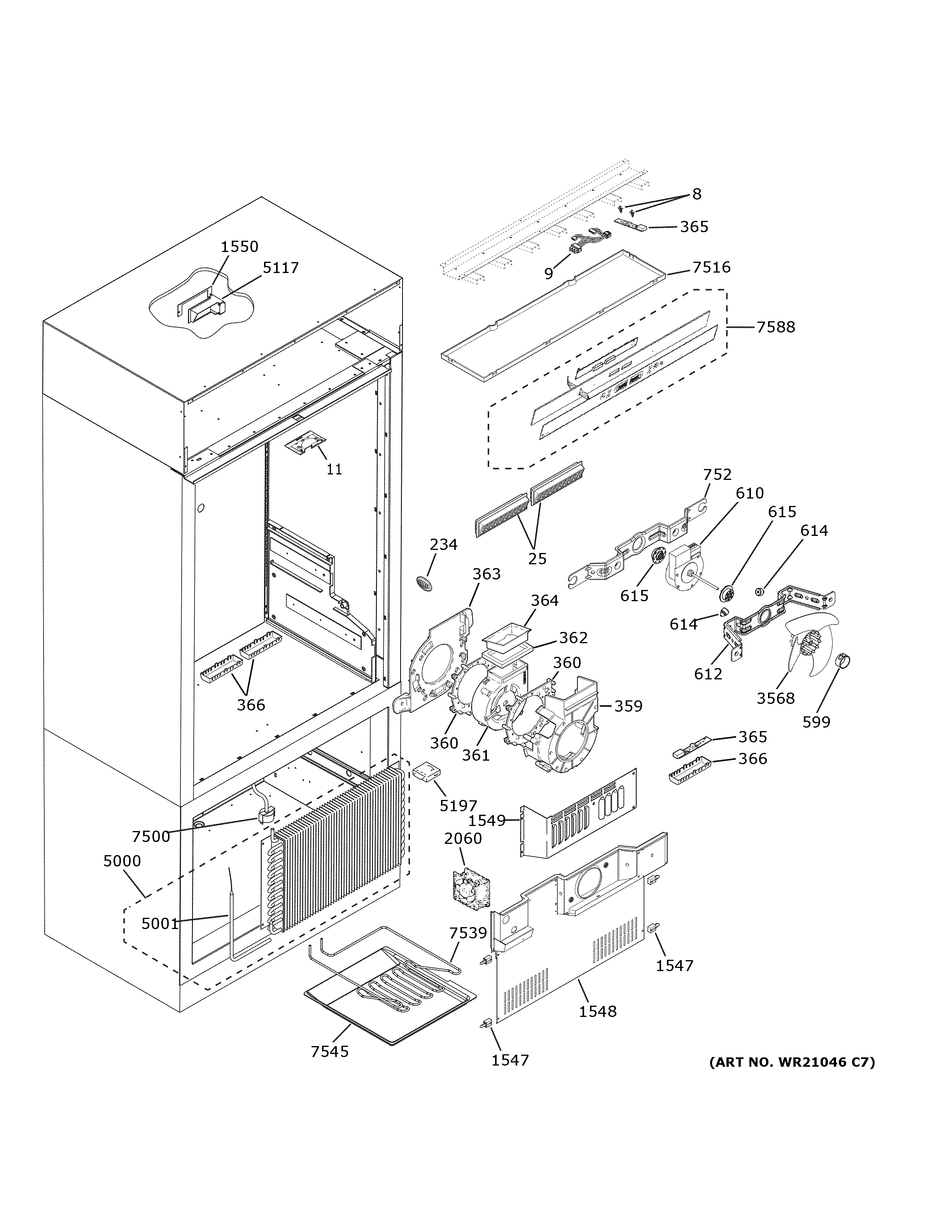 GE ZIP360NPB controls & components diagram