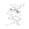 GE CEP90301T1BB control panel & cooktop diagram