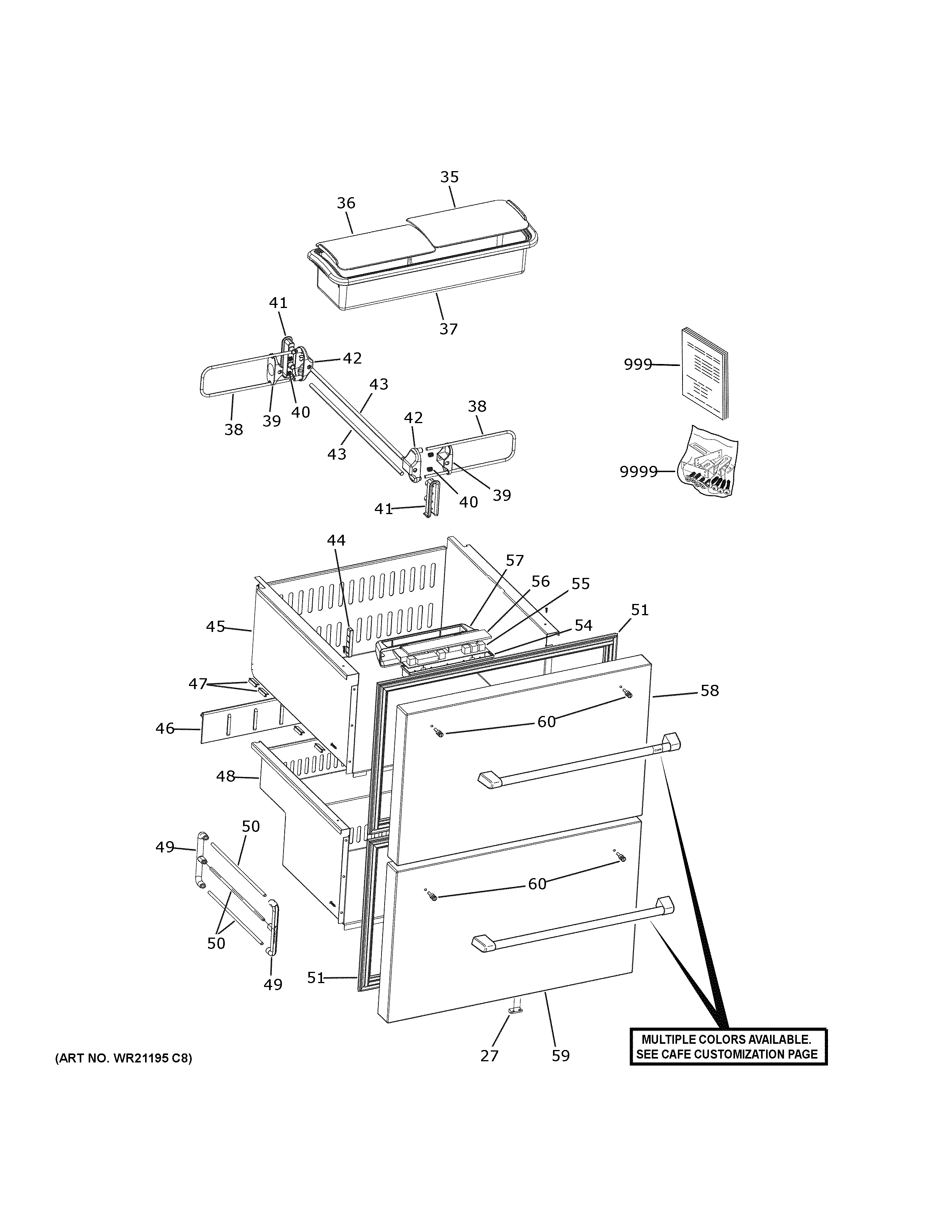 GE CDE06RP3NDD1 doors & drawers diagram