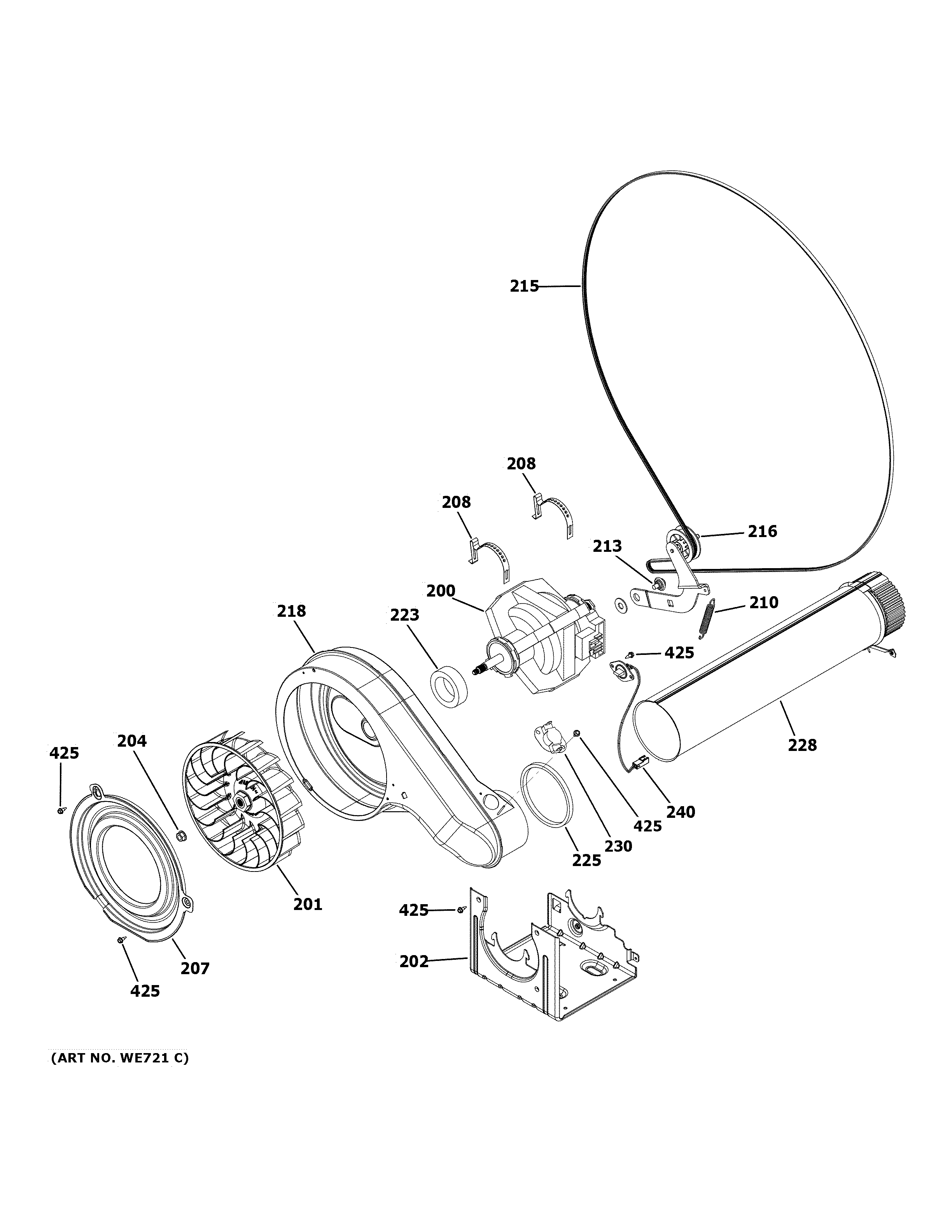 GE GFD65ESPN1SN blower & motor diagram