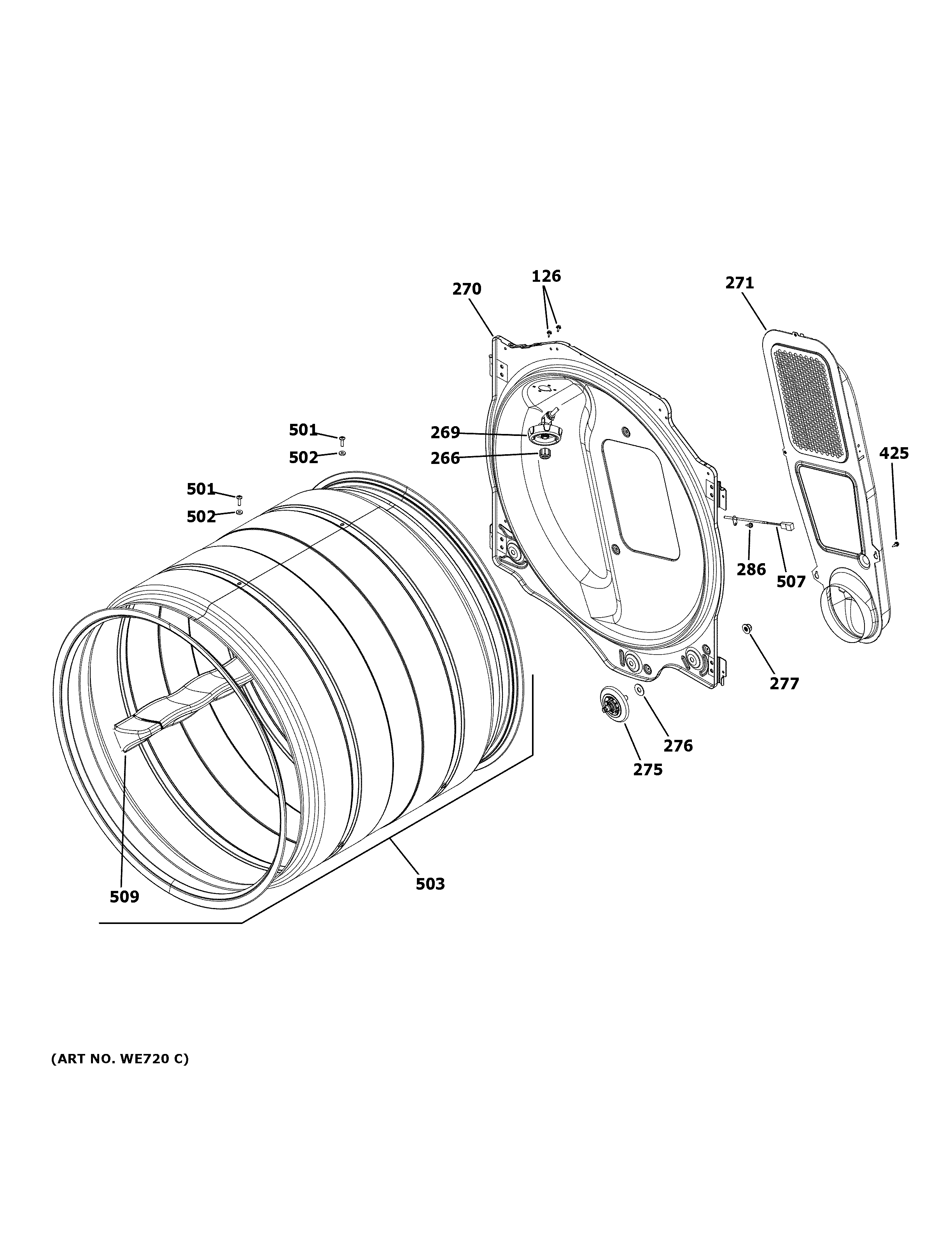 GE GFD65ESPN1SN drum diagram