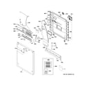 GE ZDT925SIN8II escutcheon & door assembly diagram