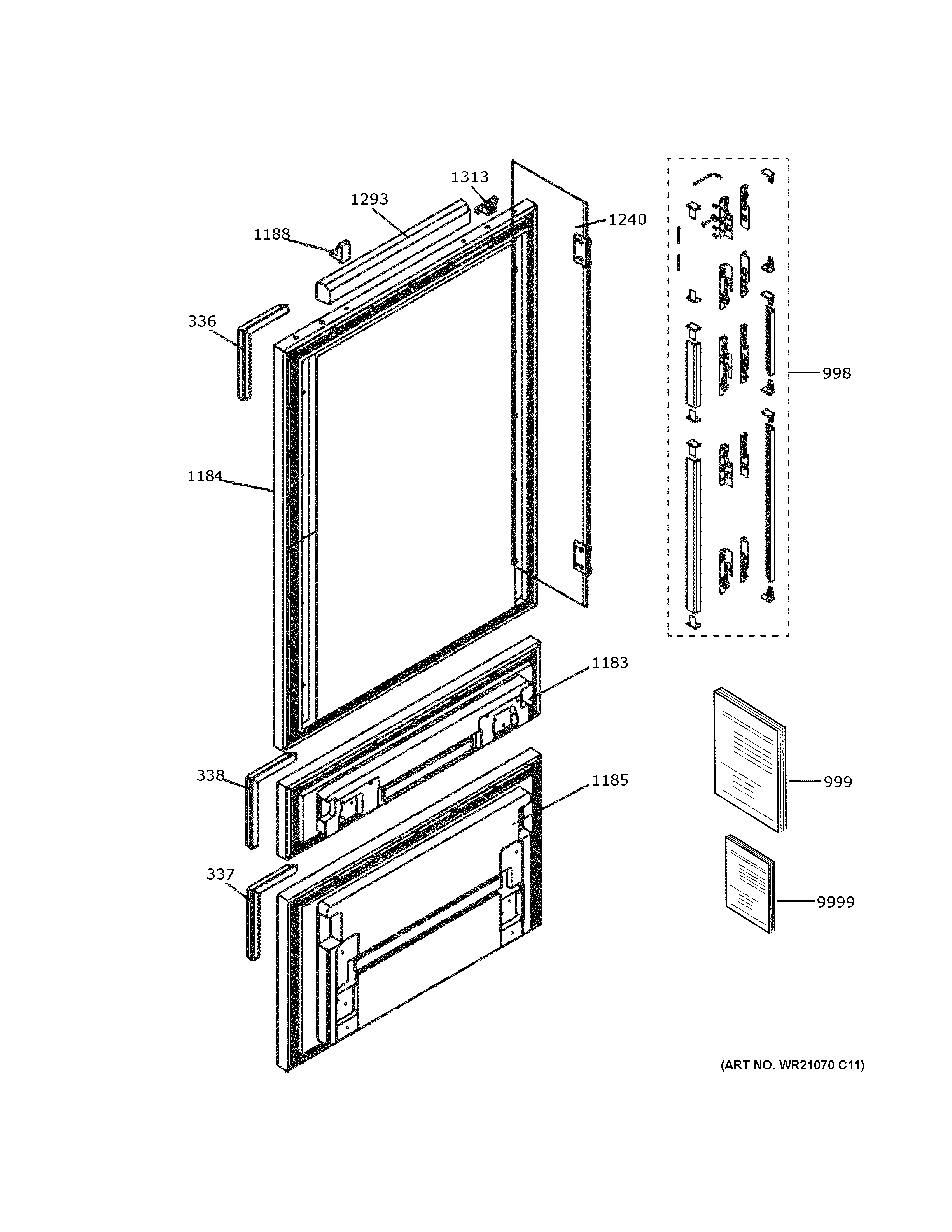 GE ZIK30GNDAII doors diagram