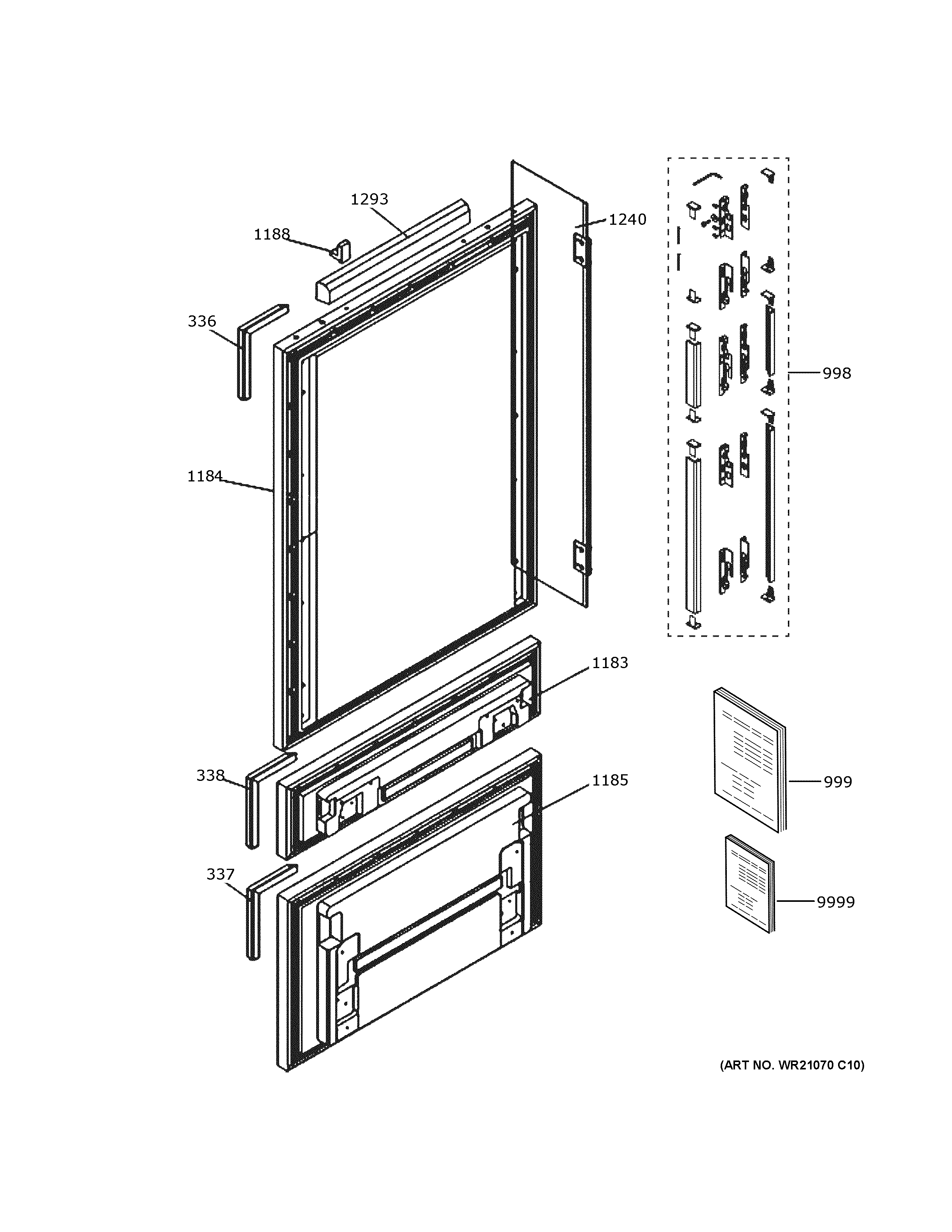 GE ZIW30GNDAII doors diagram