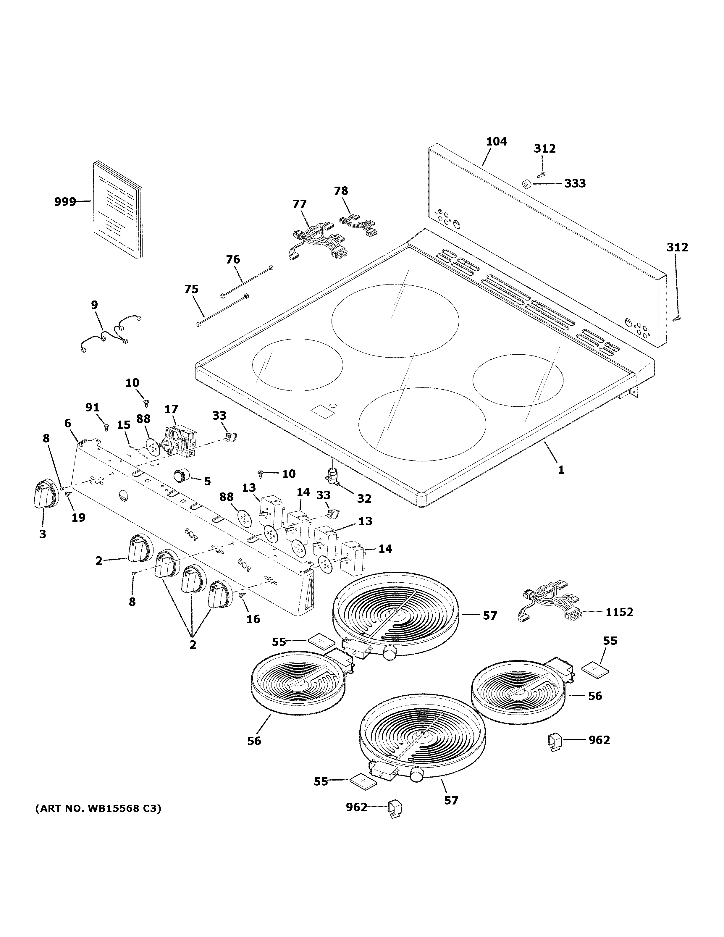 GE JAS640RM2SS control panel & cooktop diagram