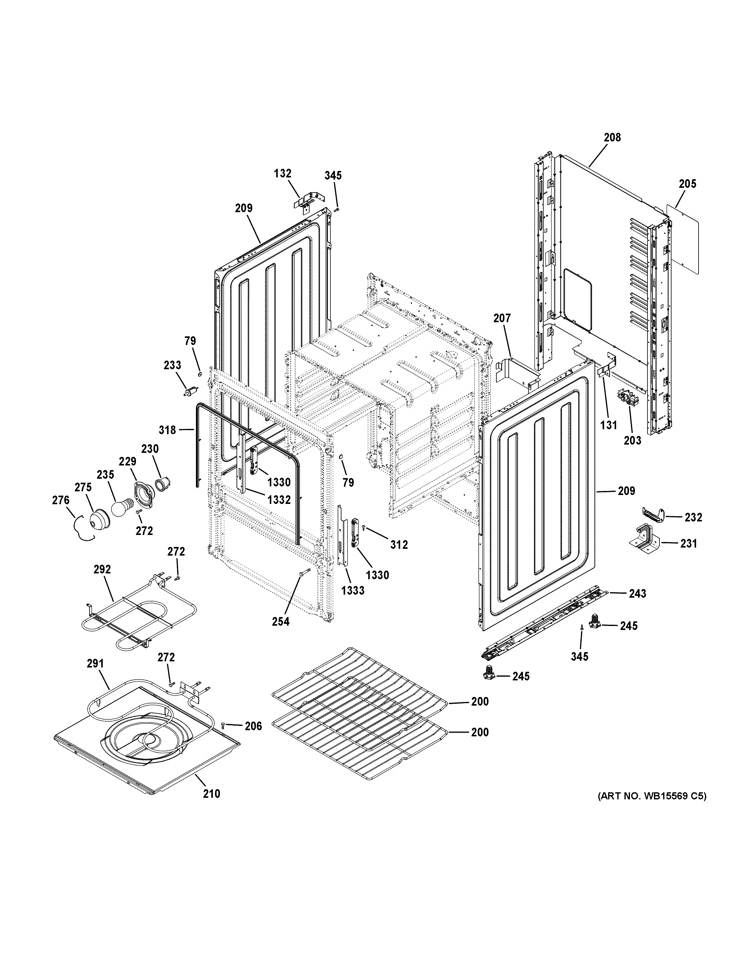 GE JAS640RM2SS body parts diagram
