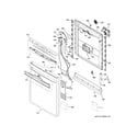GE GDP645SYN8FS escutcheon & door assembly diagram