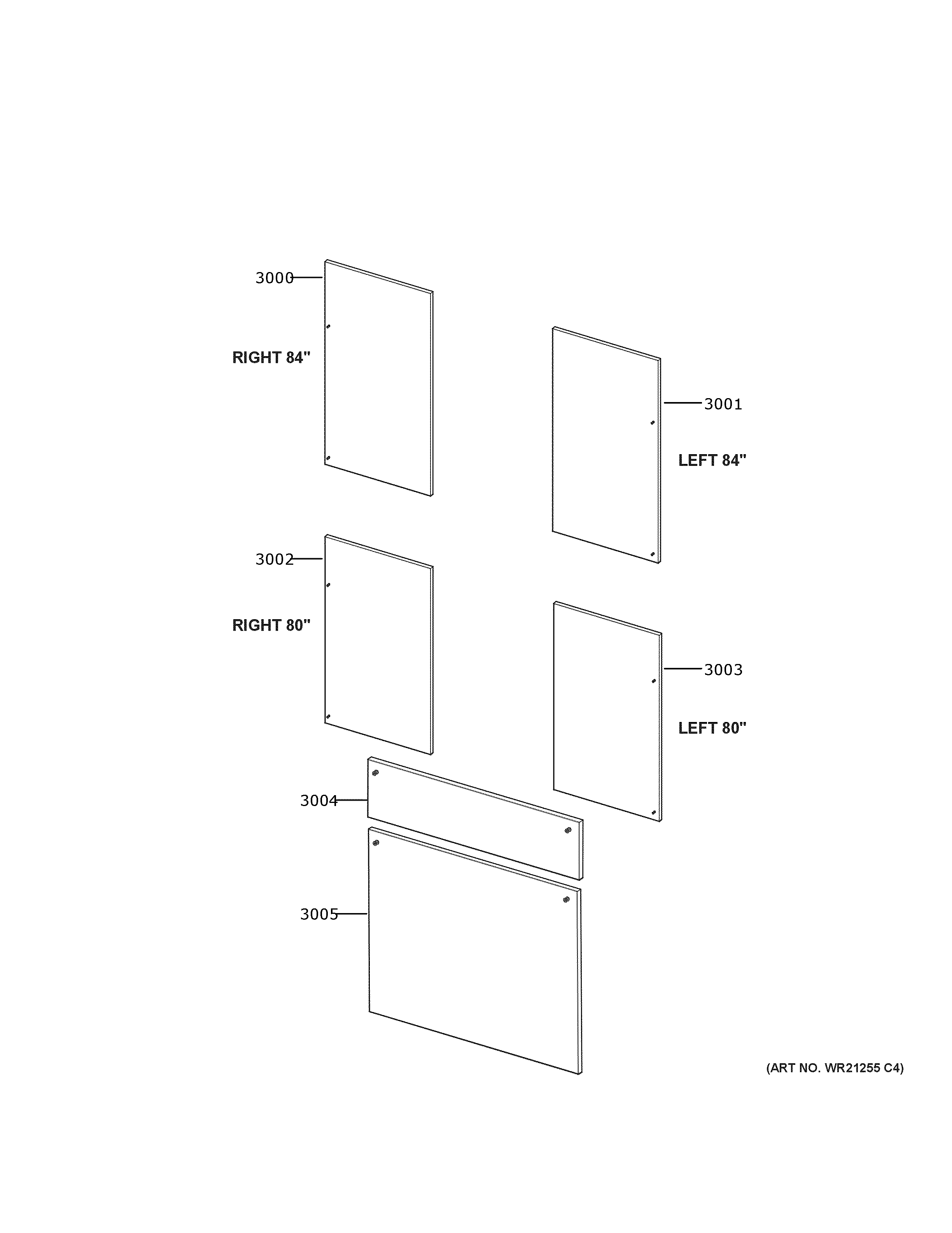 GE ZIC30GNNCII door panel kit diagram