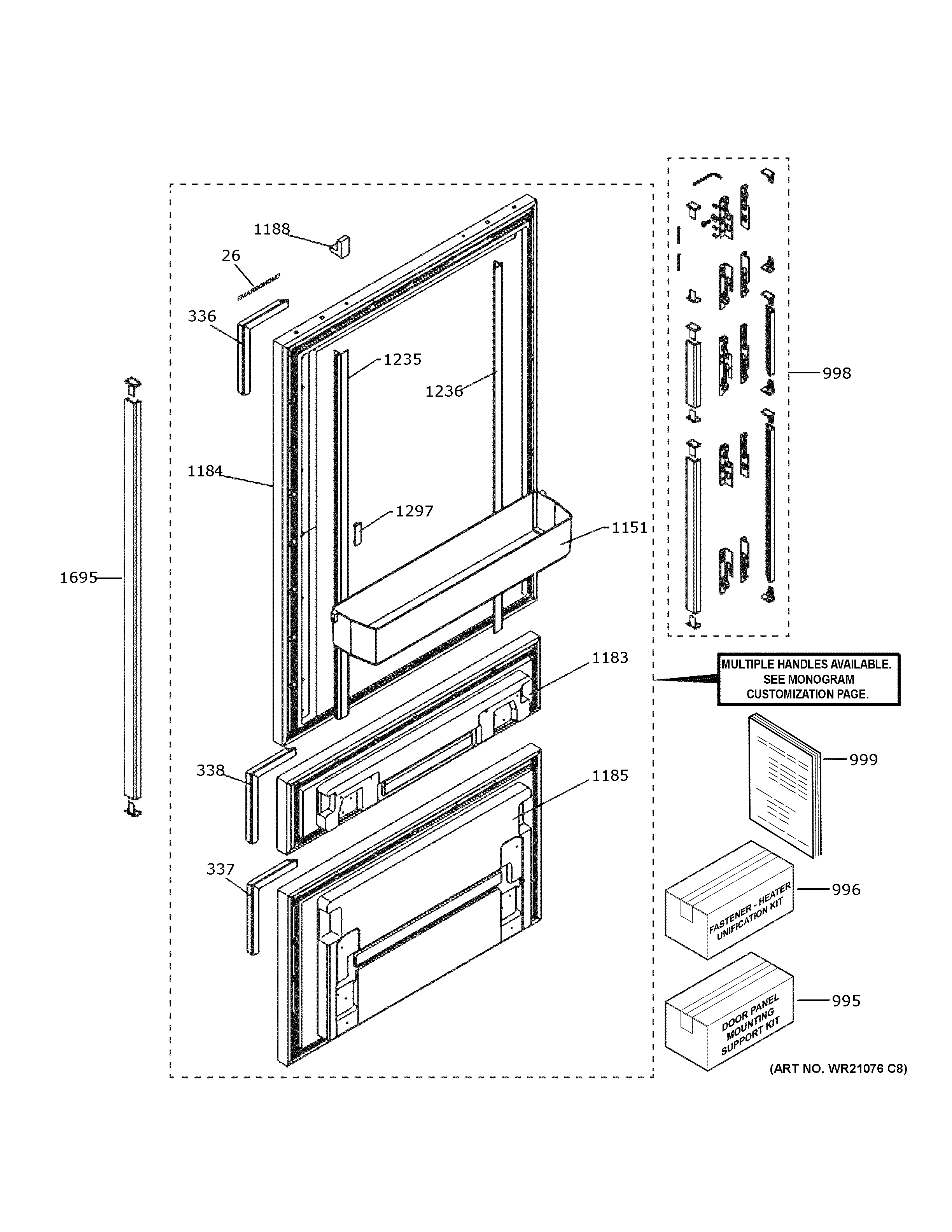 GE ZIC303NPPBII doors diagram