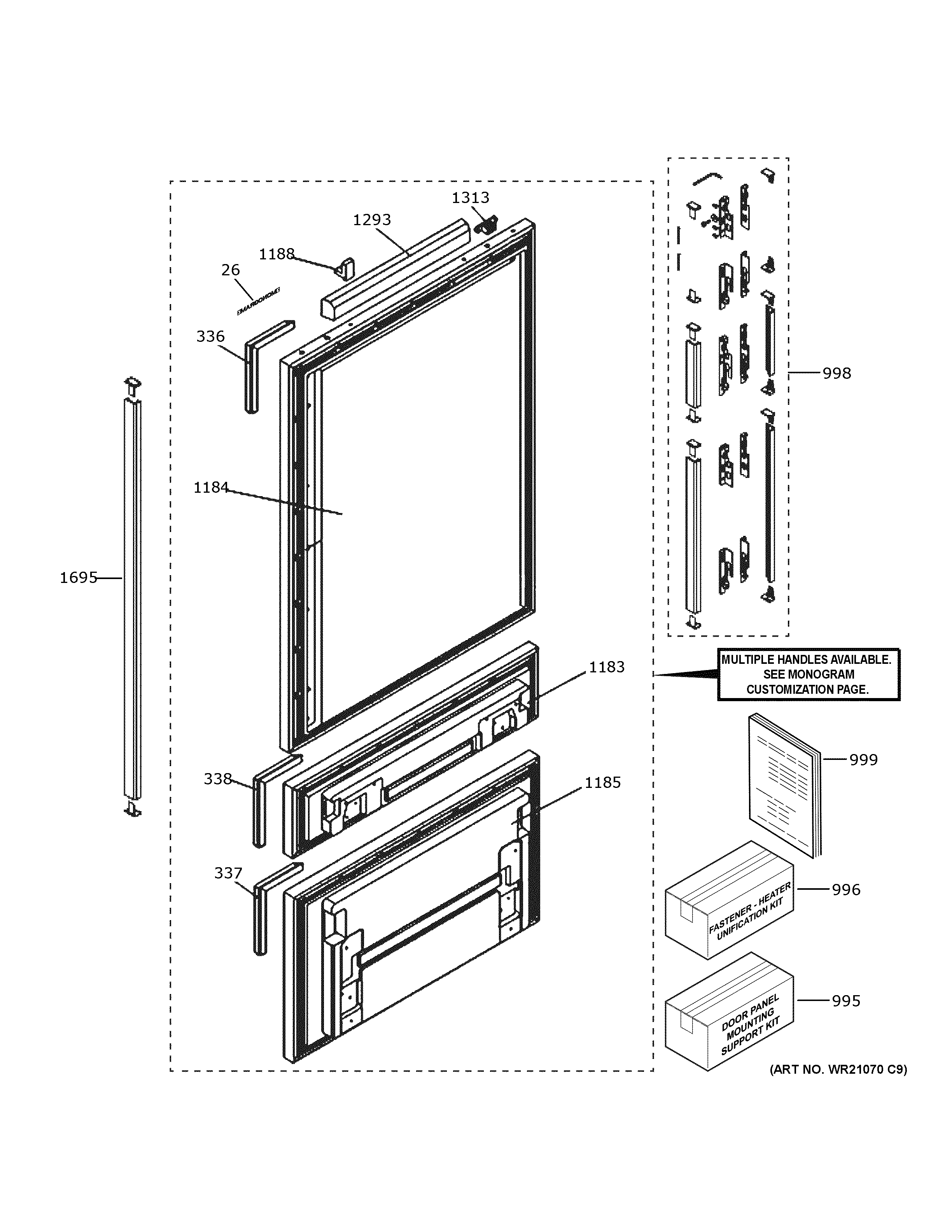 GE ZIK303NPPBII doors diagram