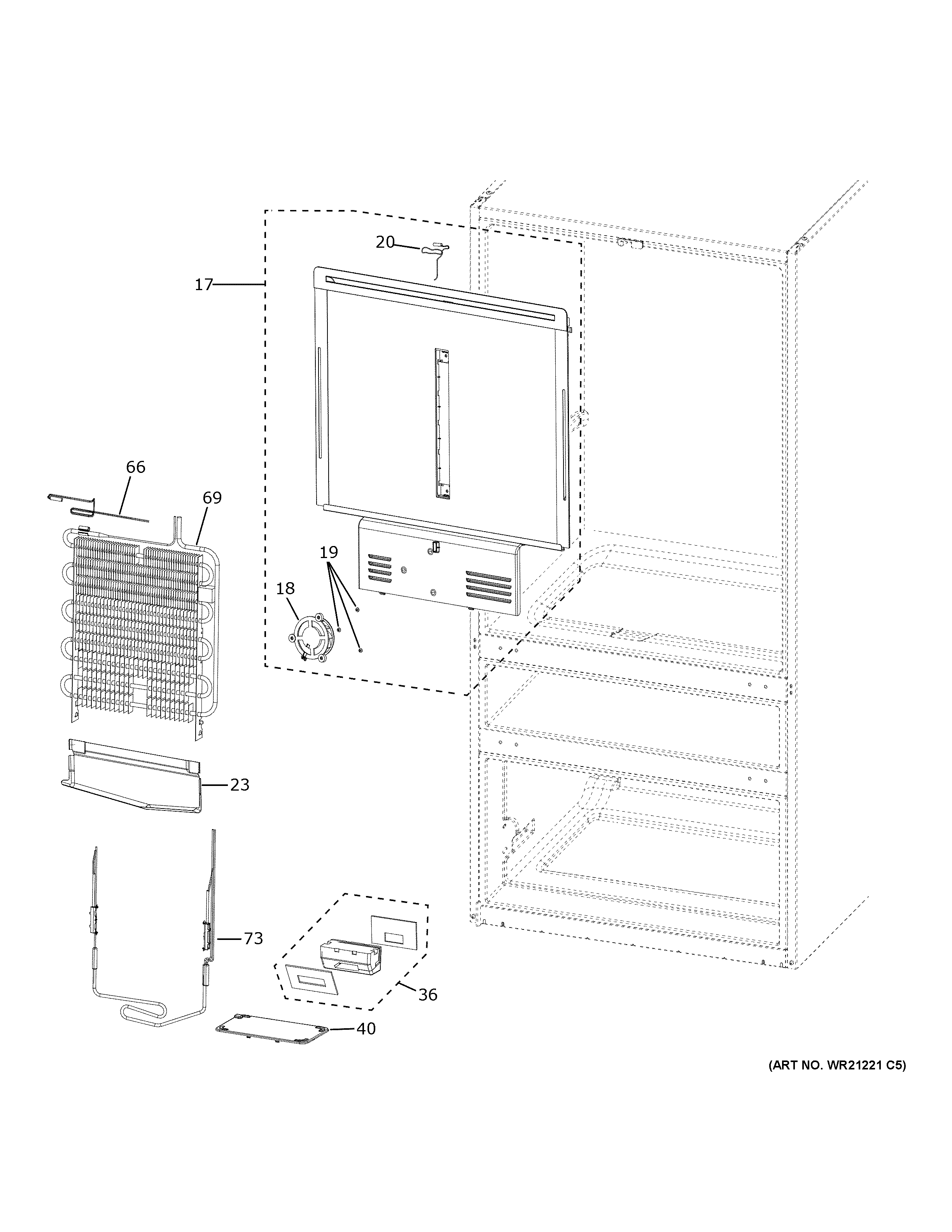 GE CVE28DP2NCS1 refrigerator section diagram