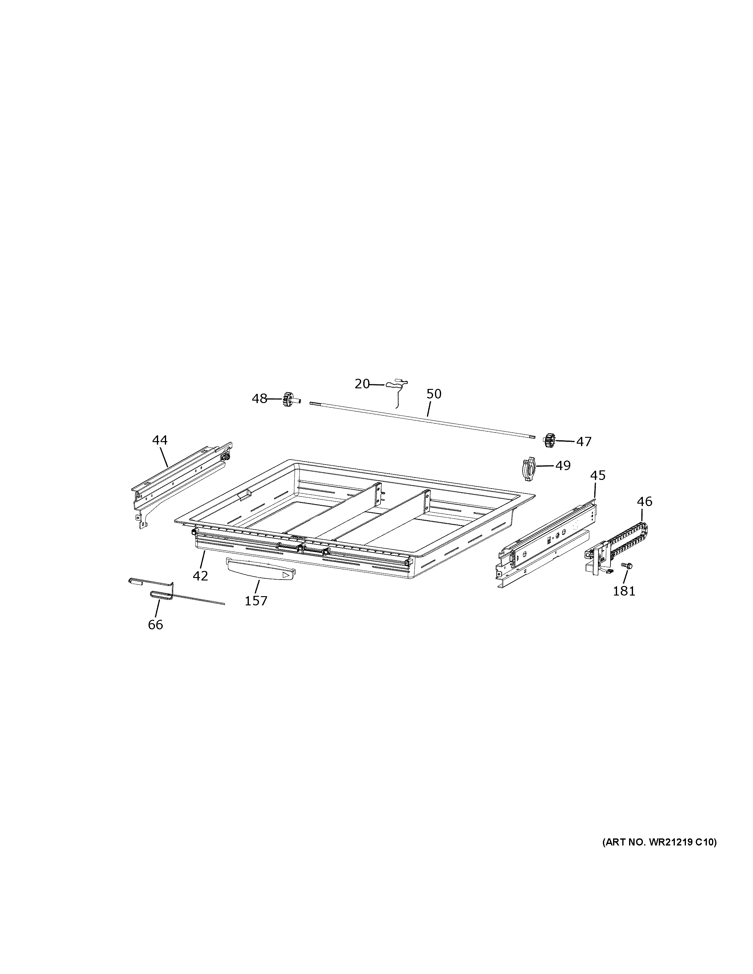 GE CVE28DM5NCS5 cafe convertible shelves diagram