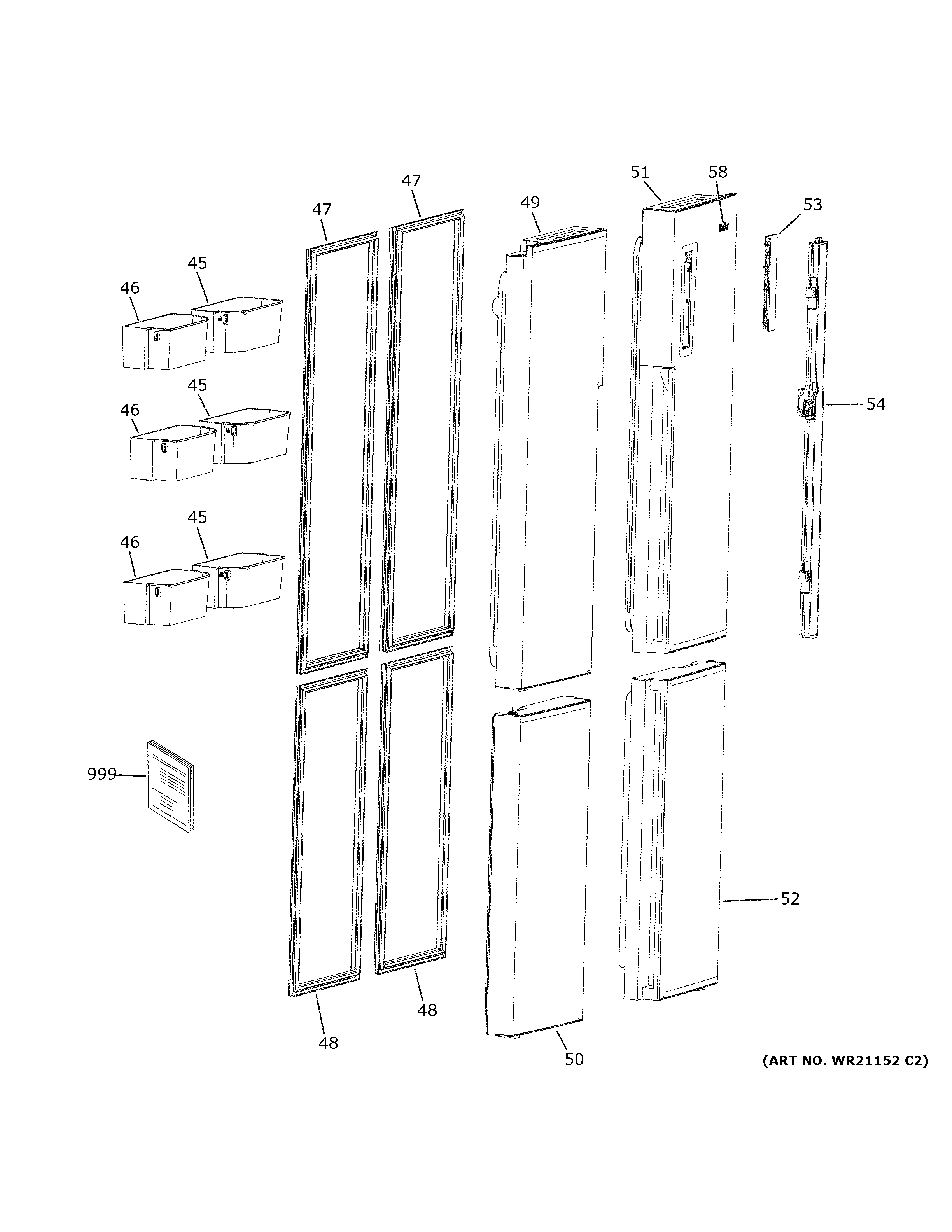 Haier QHE16HYPAFS doors diagram