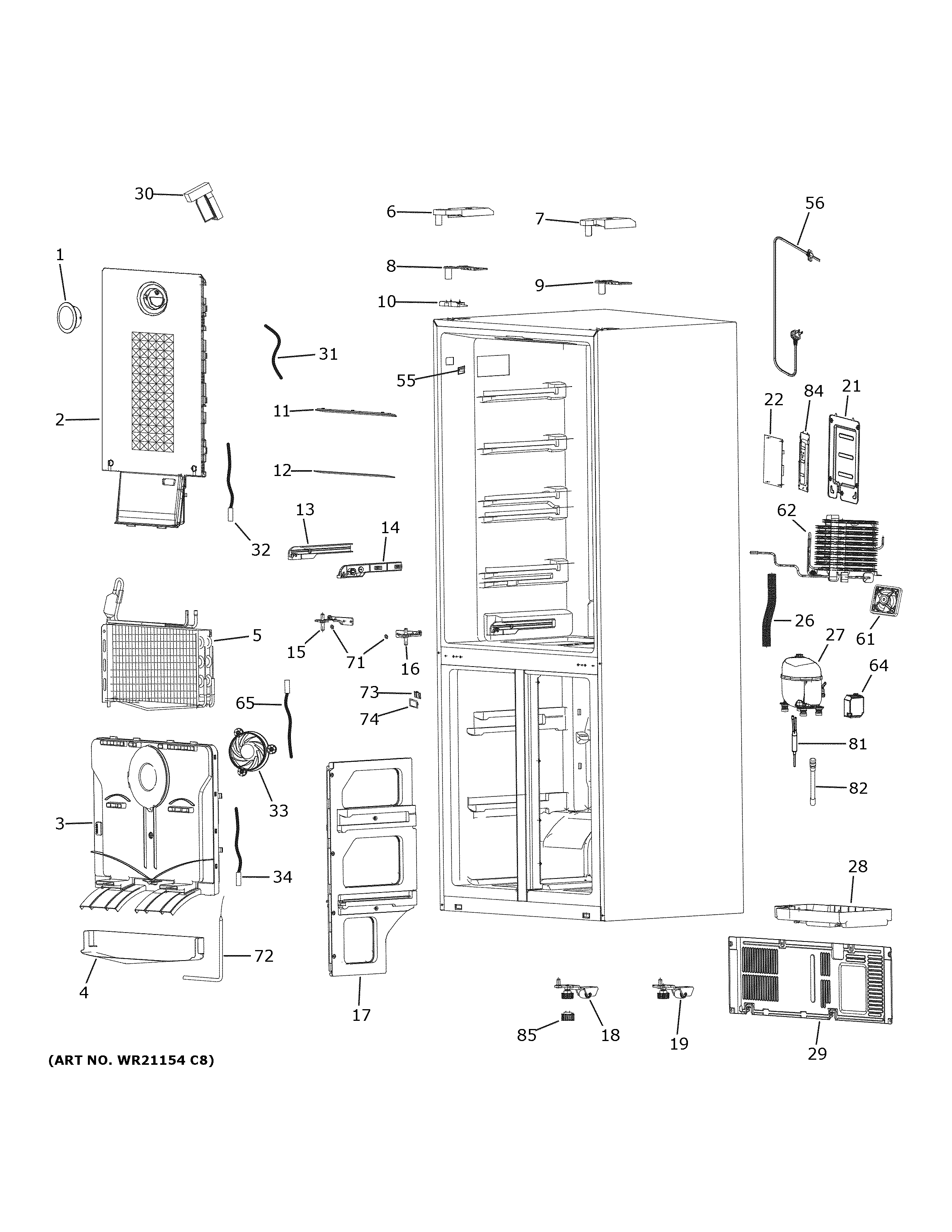 Haier QHE16HYPAFS cabinet diagram