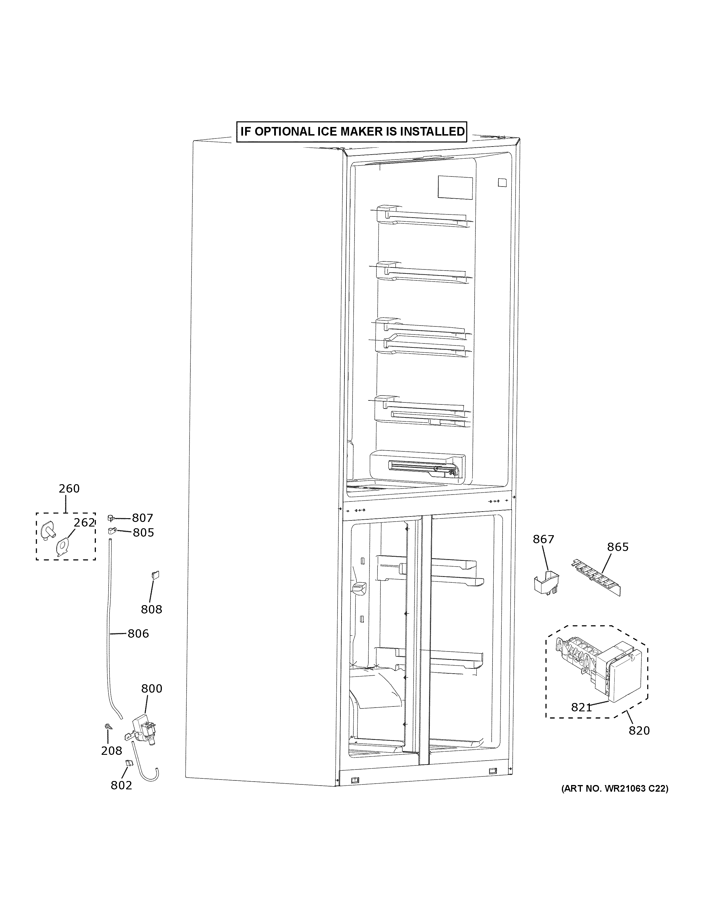 Haier QHE16HYPAFS ice maker diagram