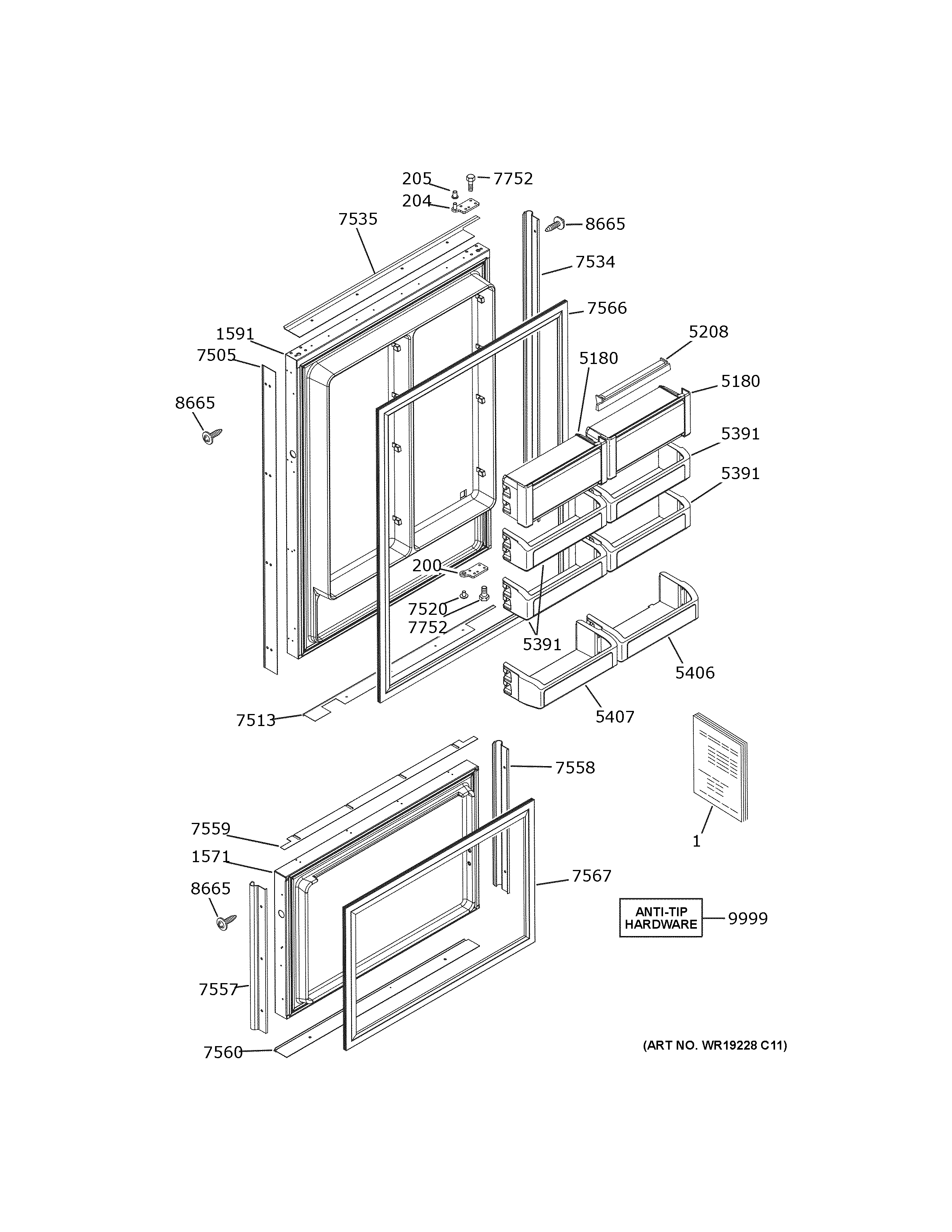 GE ZIC360NVBRH doors diagram